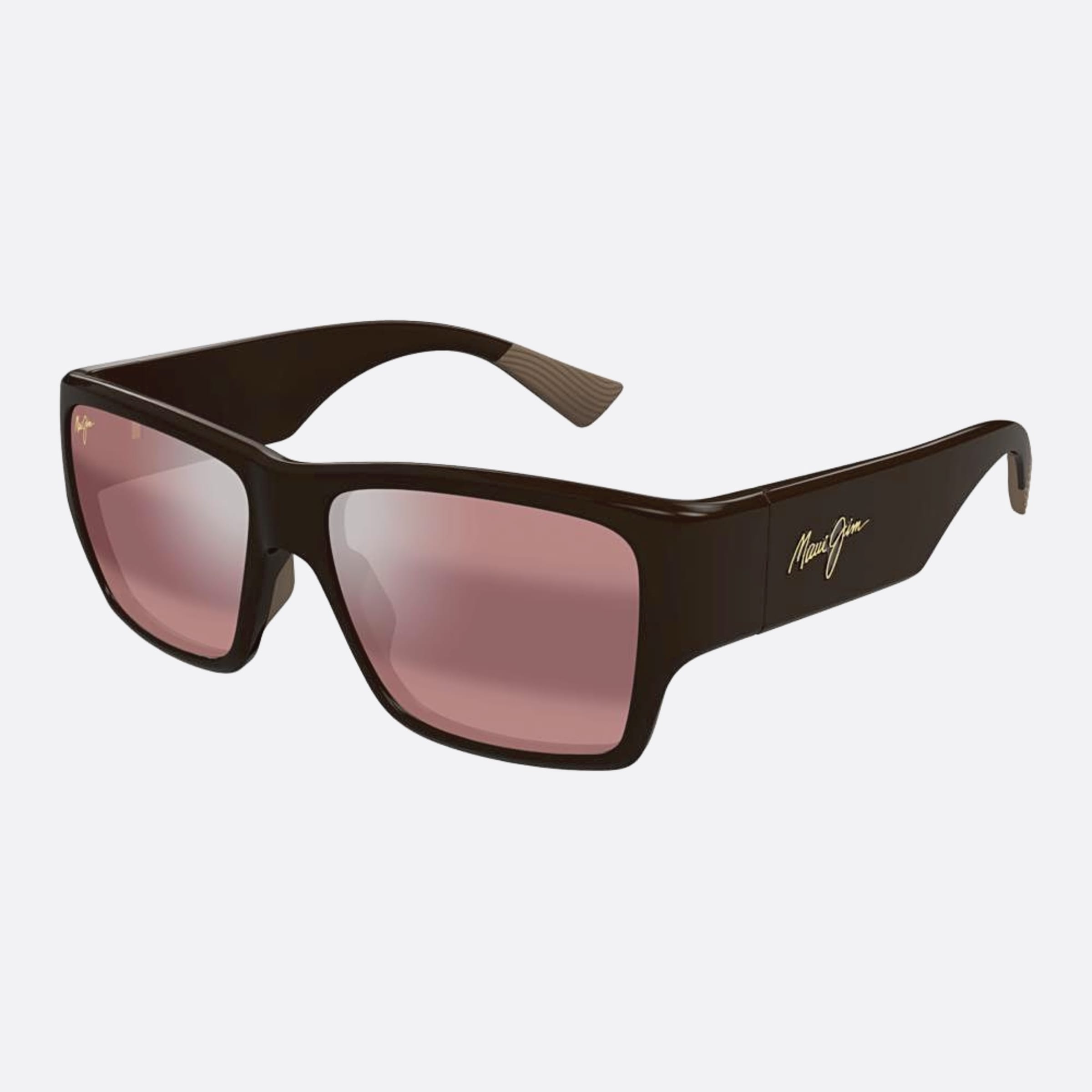 Maui 57mm Jim Olu R614 Black Squared Men Sunglasses - Side View