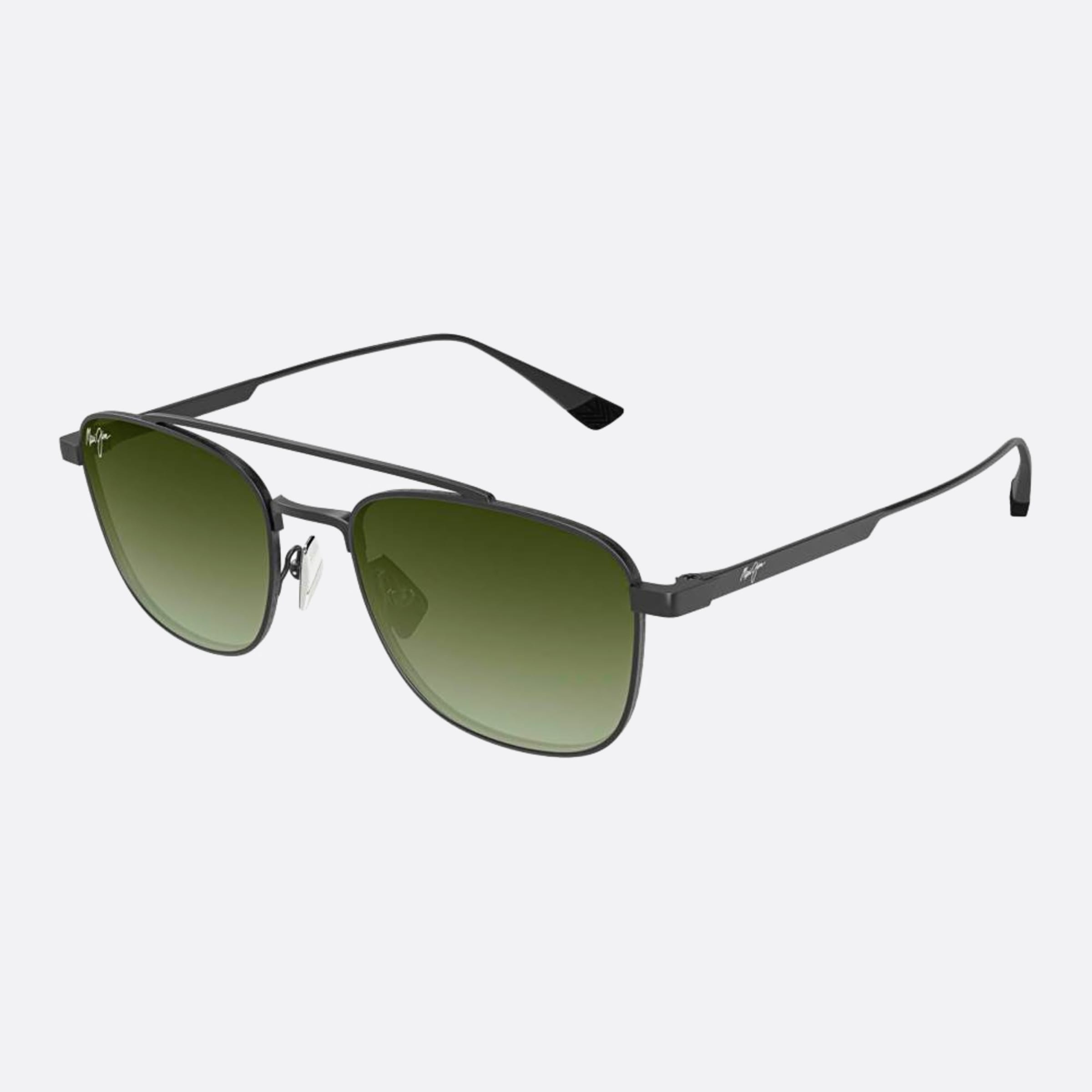 Maui 53mm Jim Kahana Hts640 Black Squared Polarized Unisex Sunglasses - Side View