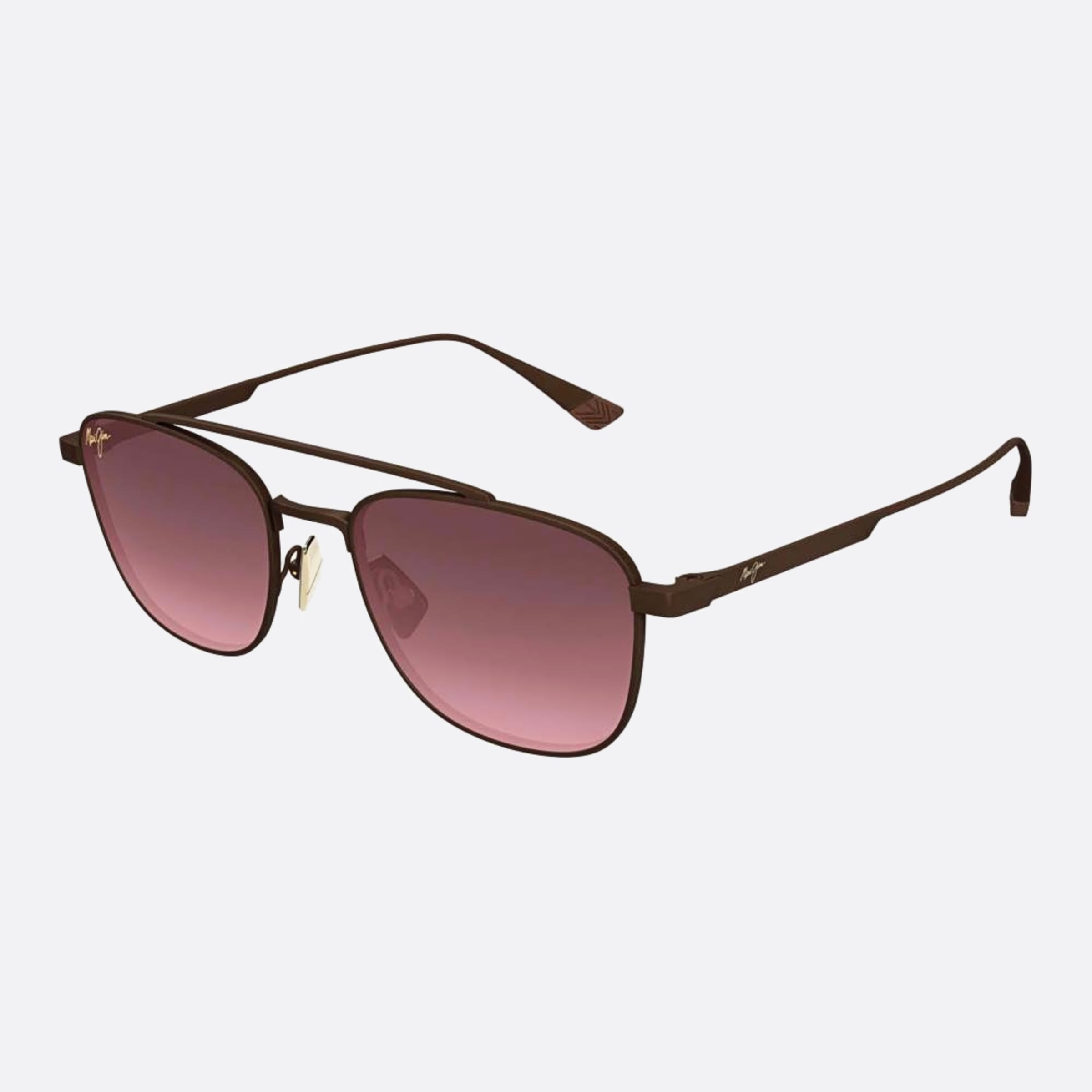 Maui 53mm Jim Kahana Rs640 Brown Squared Polarized Unisex Sunglasses - Side View