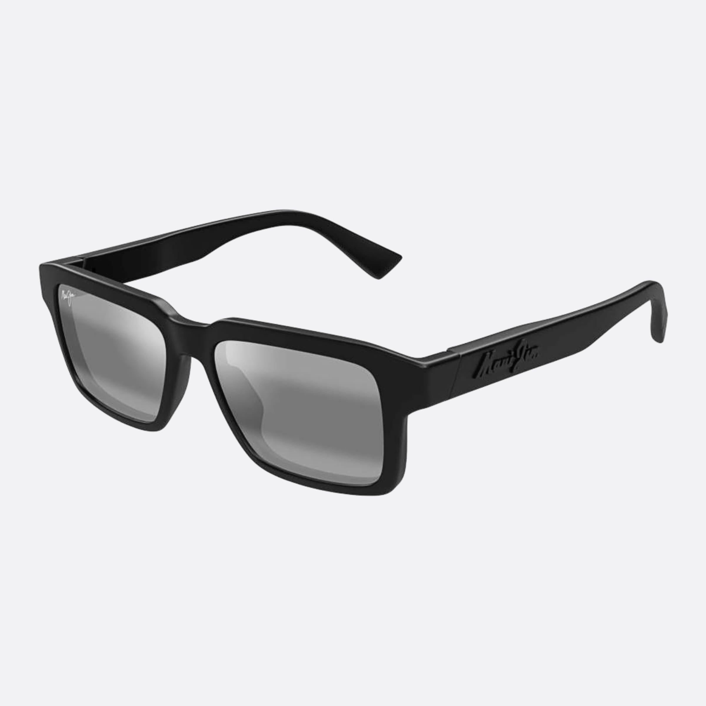 Maui 53mm Jim Kahiko Black Geometric Polarized Unisex Sunglasses - Side View