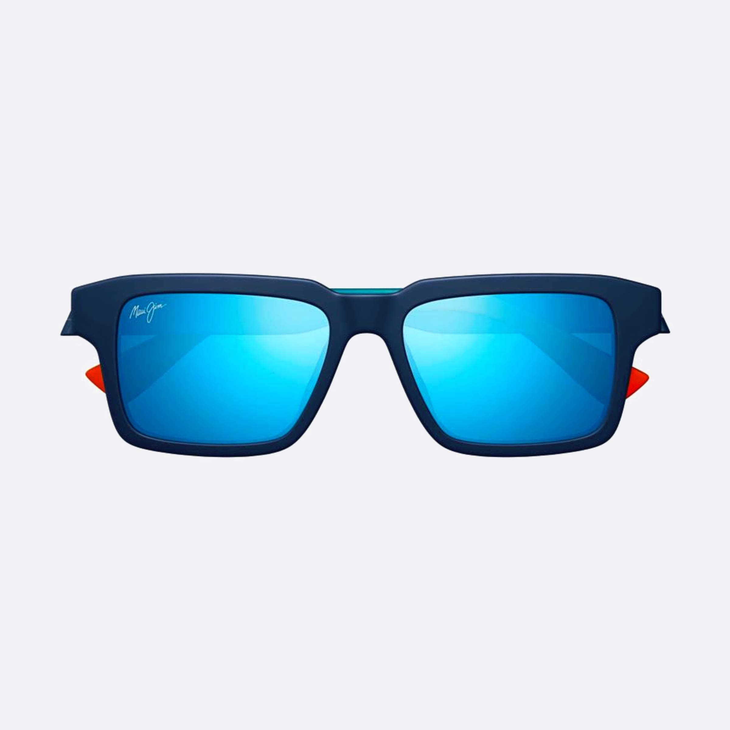 Maui 53mm Jim Kahiko B635 Blue Geometric Polarized Unisex Sunglasses - Main View
