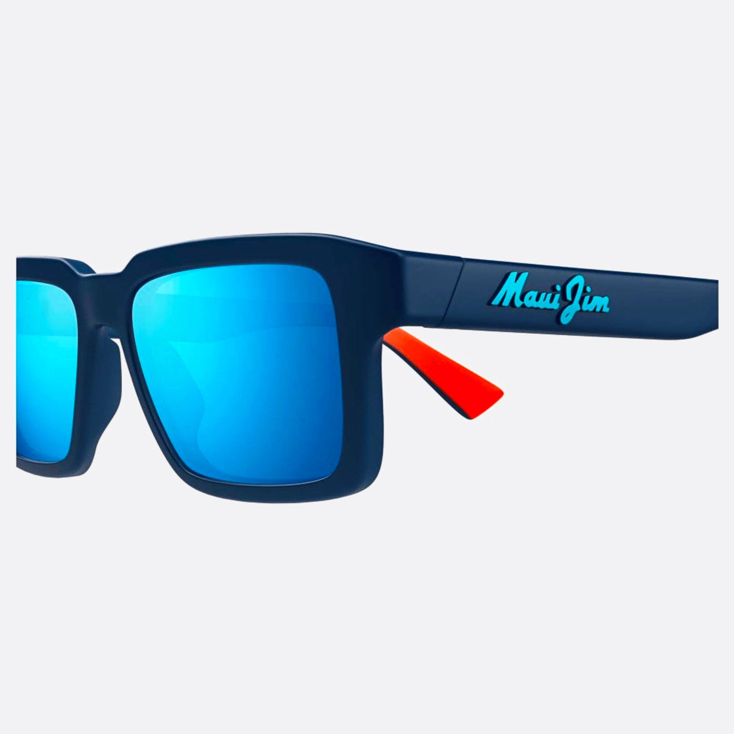 Maui 53mm Jim Kahiko B635 Blue Geometric Polarized Unisex Sunglasses - Detail View