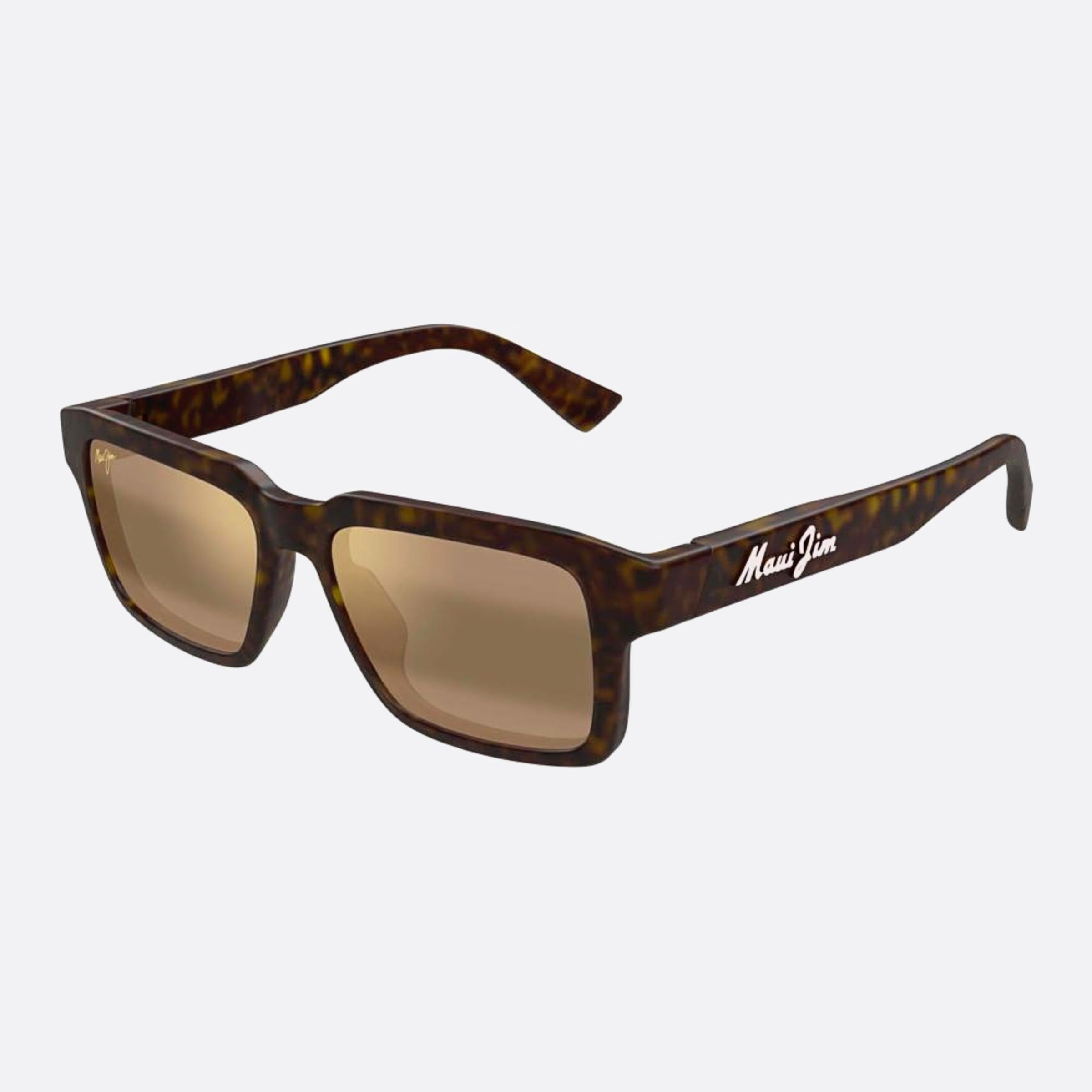 Maui 53mm Jim Kahiko H635 Havana Geometric Polarized Unisex Sunglasses - Side View