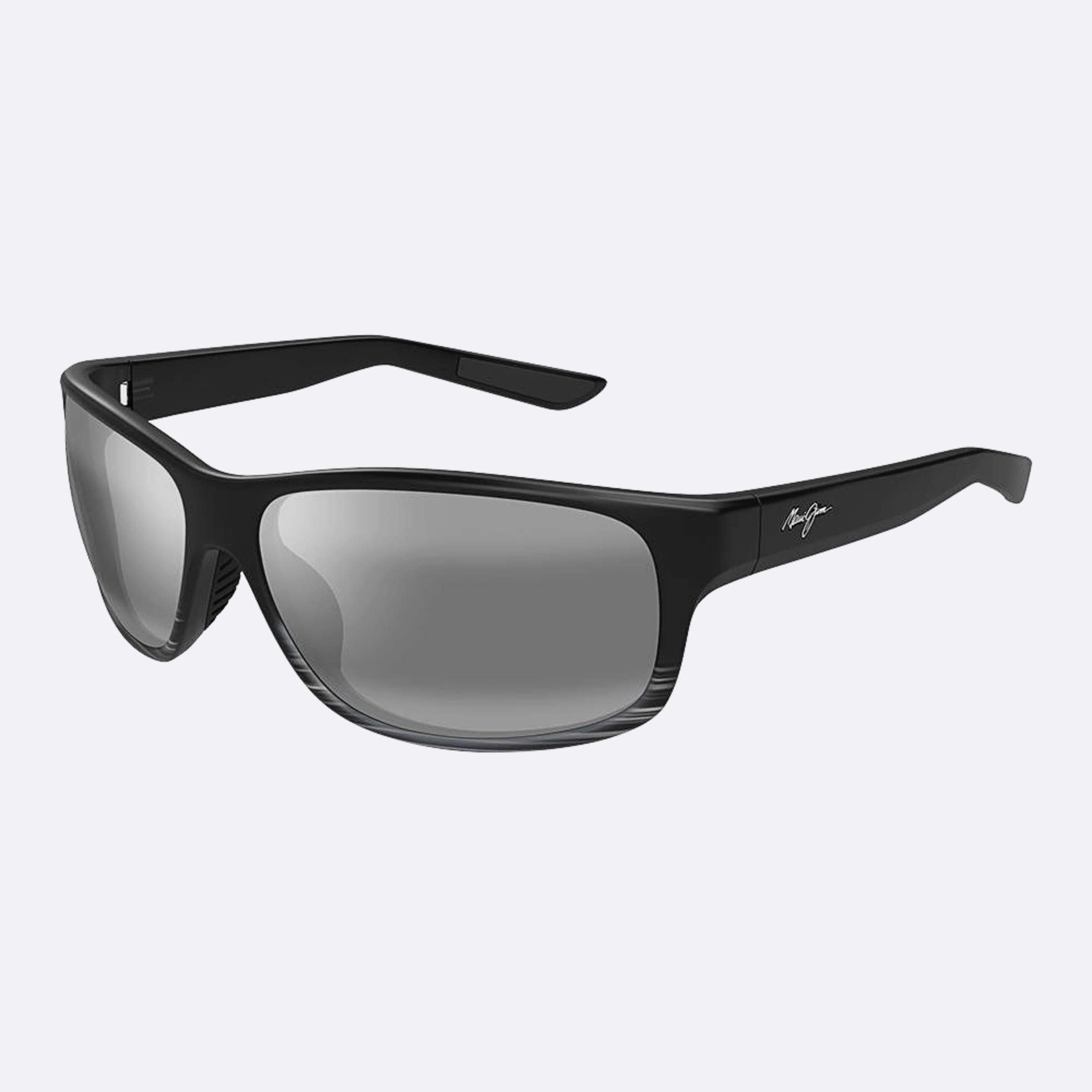 Maui 62mm Jim Kaiwi Channel 11d Grey Geometric Polarized Unisex Sunglasses - Side View