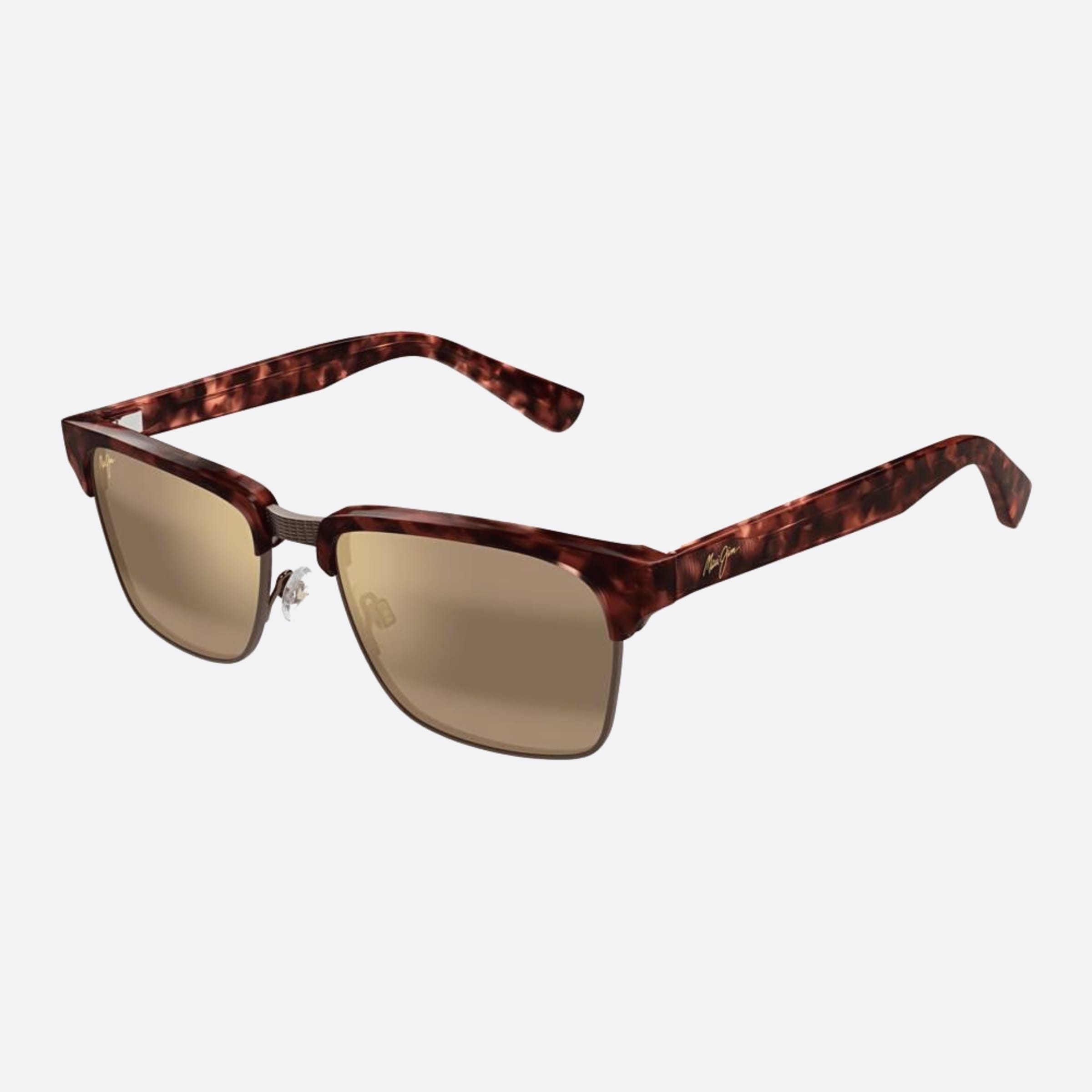 Maui 54mm Jim Kawika H257 16c Havana Geometric Polarized Unisex Sunglasses - Side View
