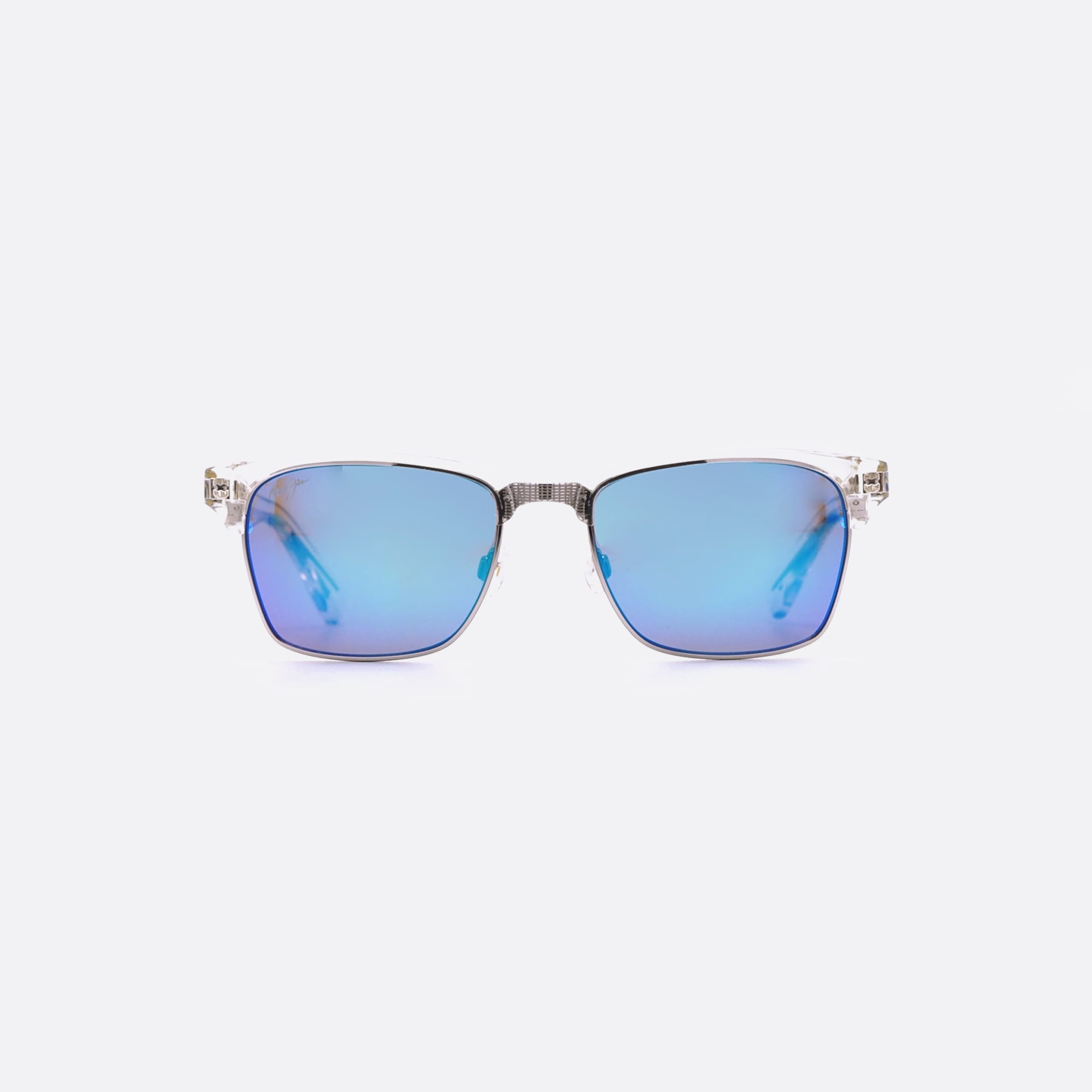 Maui 54mm Jim Kawika B257 B257 05cr Transparent Geometric Polarized Unisex Sunglasses - Side View
