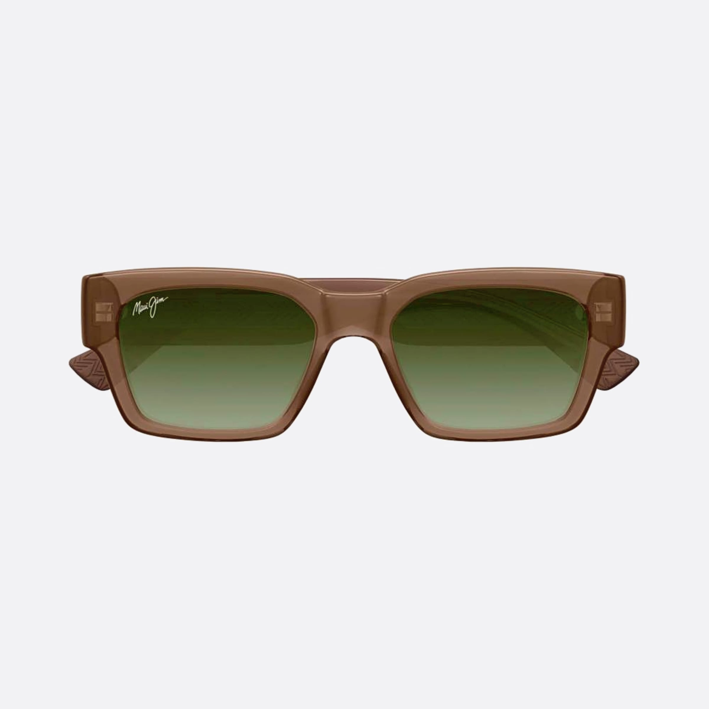Maui 53mm Jim Kenui Hts642 01a Brown Geometric Polarized Men Sunglasses - Main View