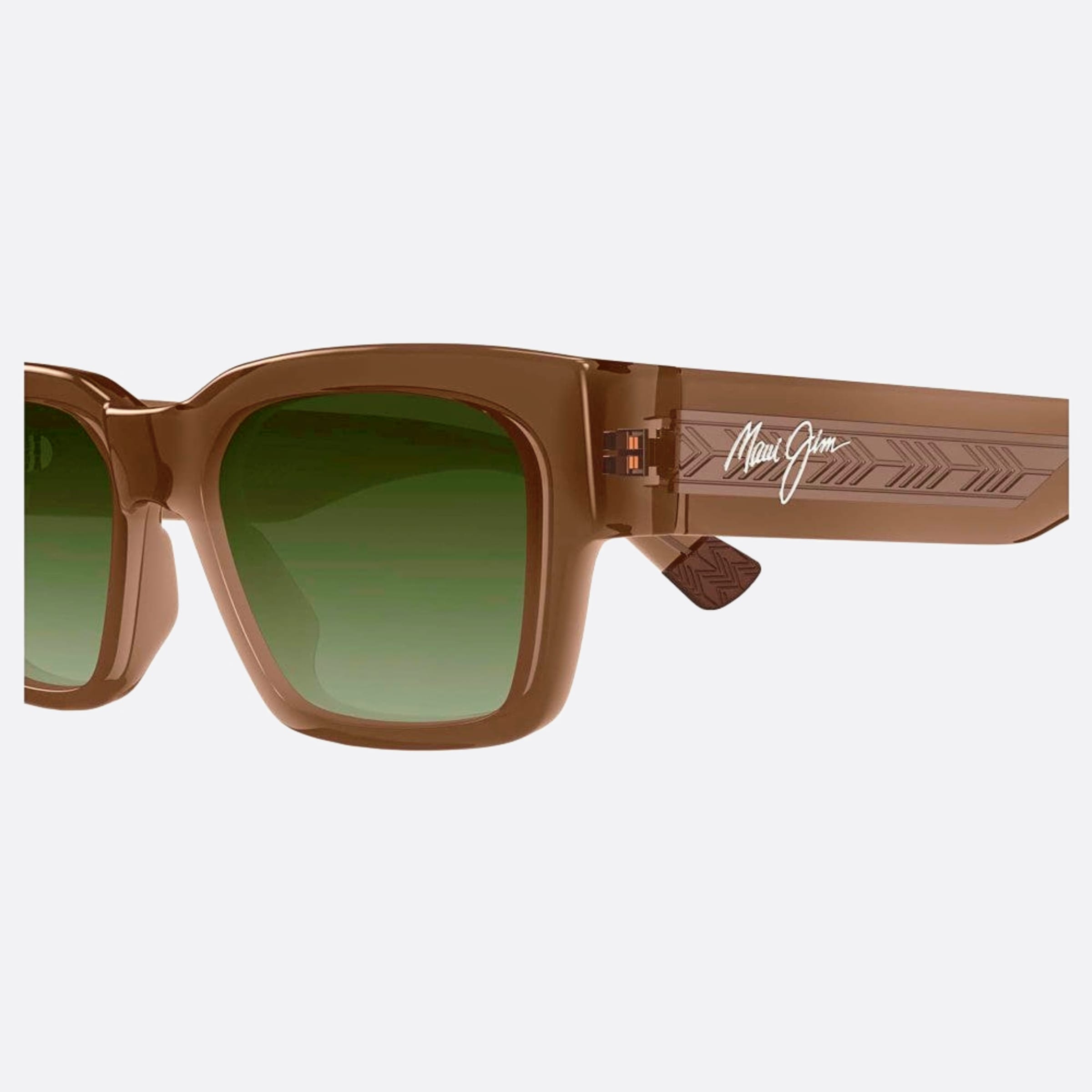 Maui 53mm Jim Kenui Hts642 01a Brown Geometric Polarized Men Sunglasses - Detail View