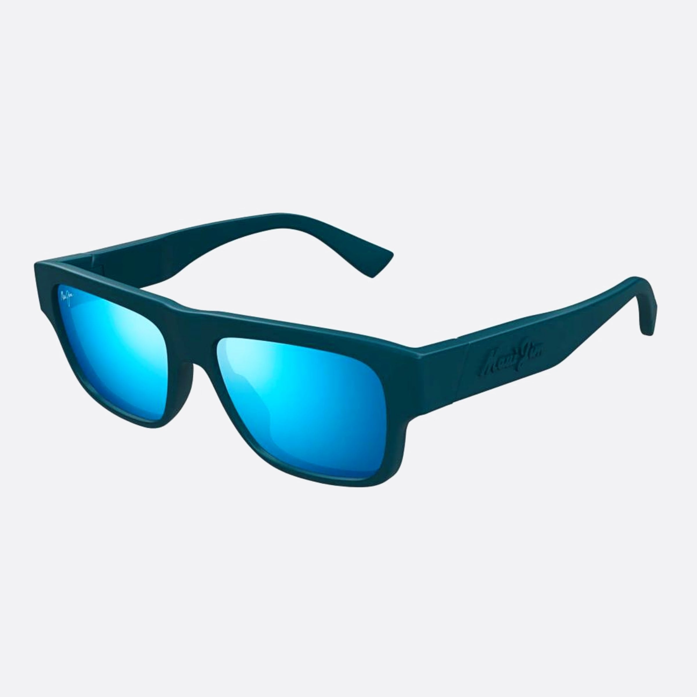 Maui 54mm Jim Kokua B638 Blue Squared Polarized Unisex Sunglasses - Side View