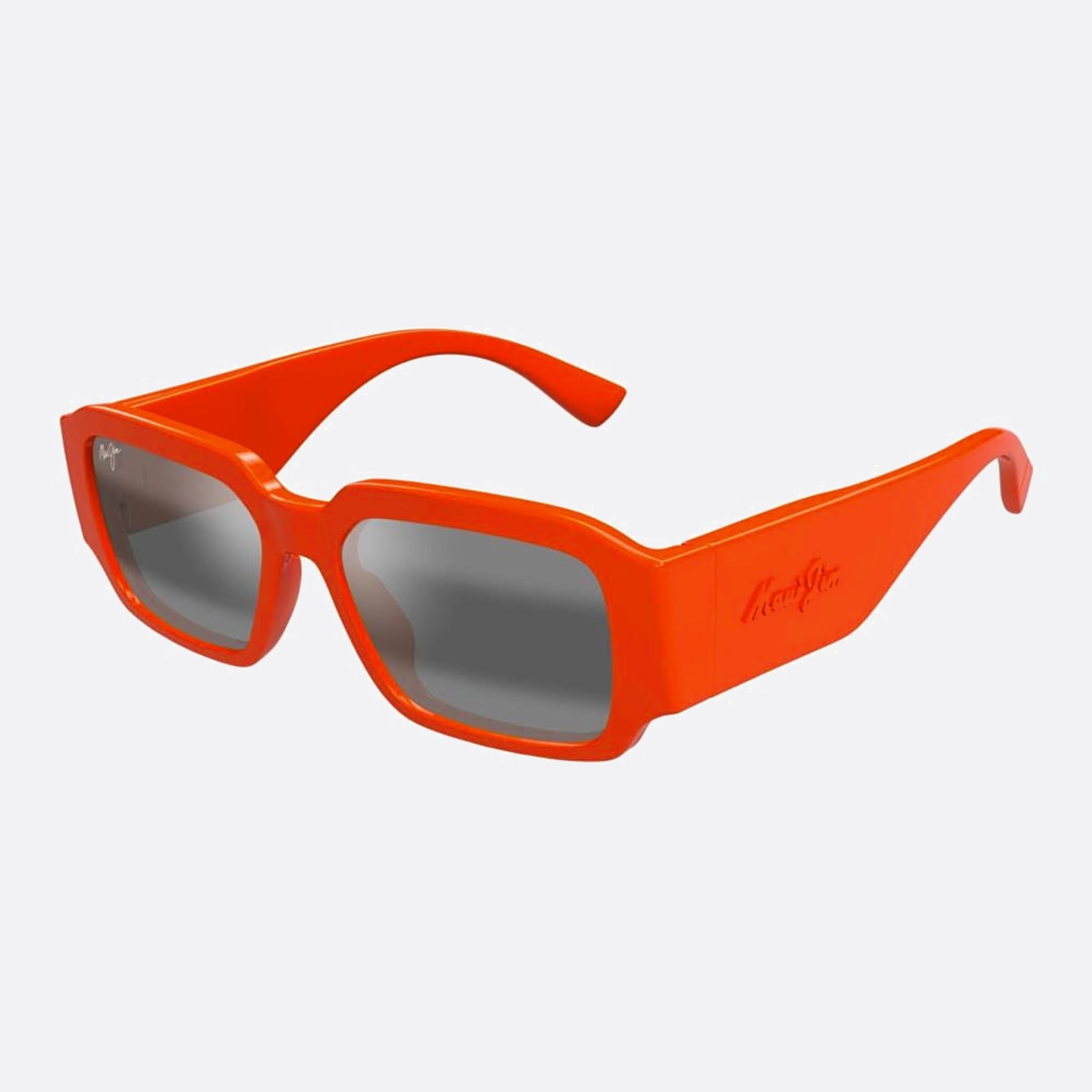 Maui 55mm Jim Kupale Orange Rectangle Polarized Unisex Sunglasses - Side View