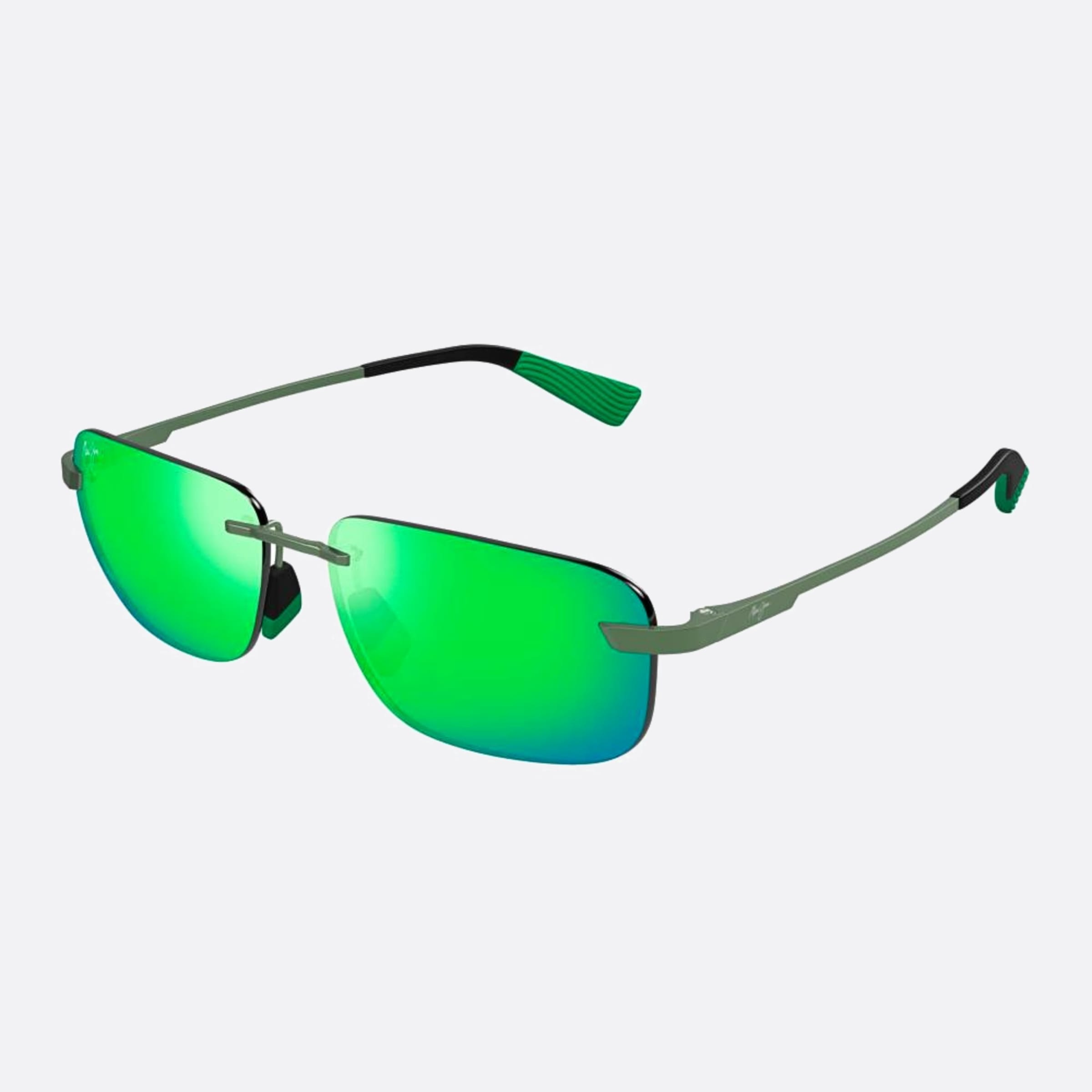 Maui 59mm Jim Lanakila Gm624 Green Geometric Polarized Unisex Sunglasses - Side View