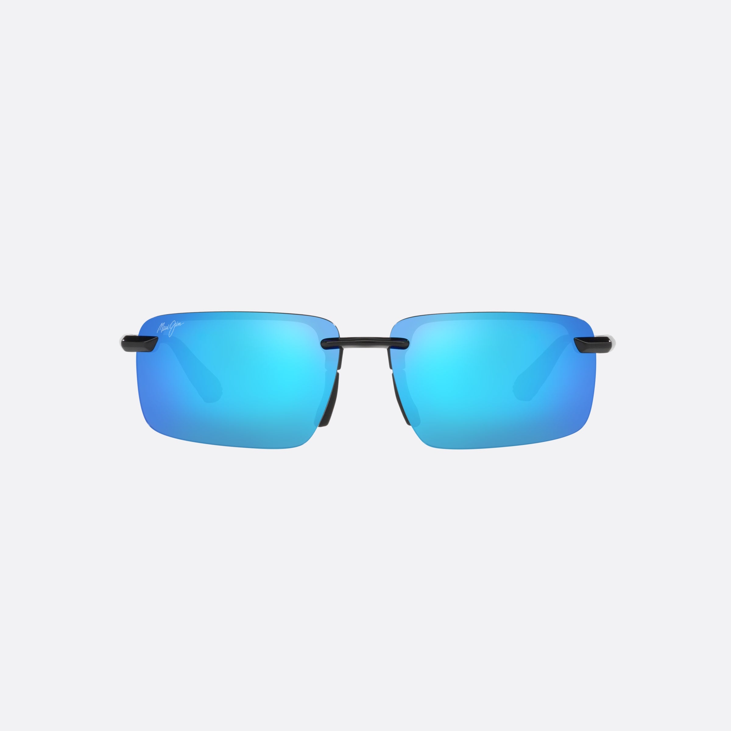Maui 61mm Jim Laulima B656 Black Rectangle Polarized Men Sunglasses - Side View