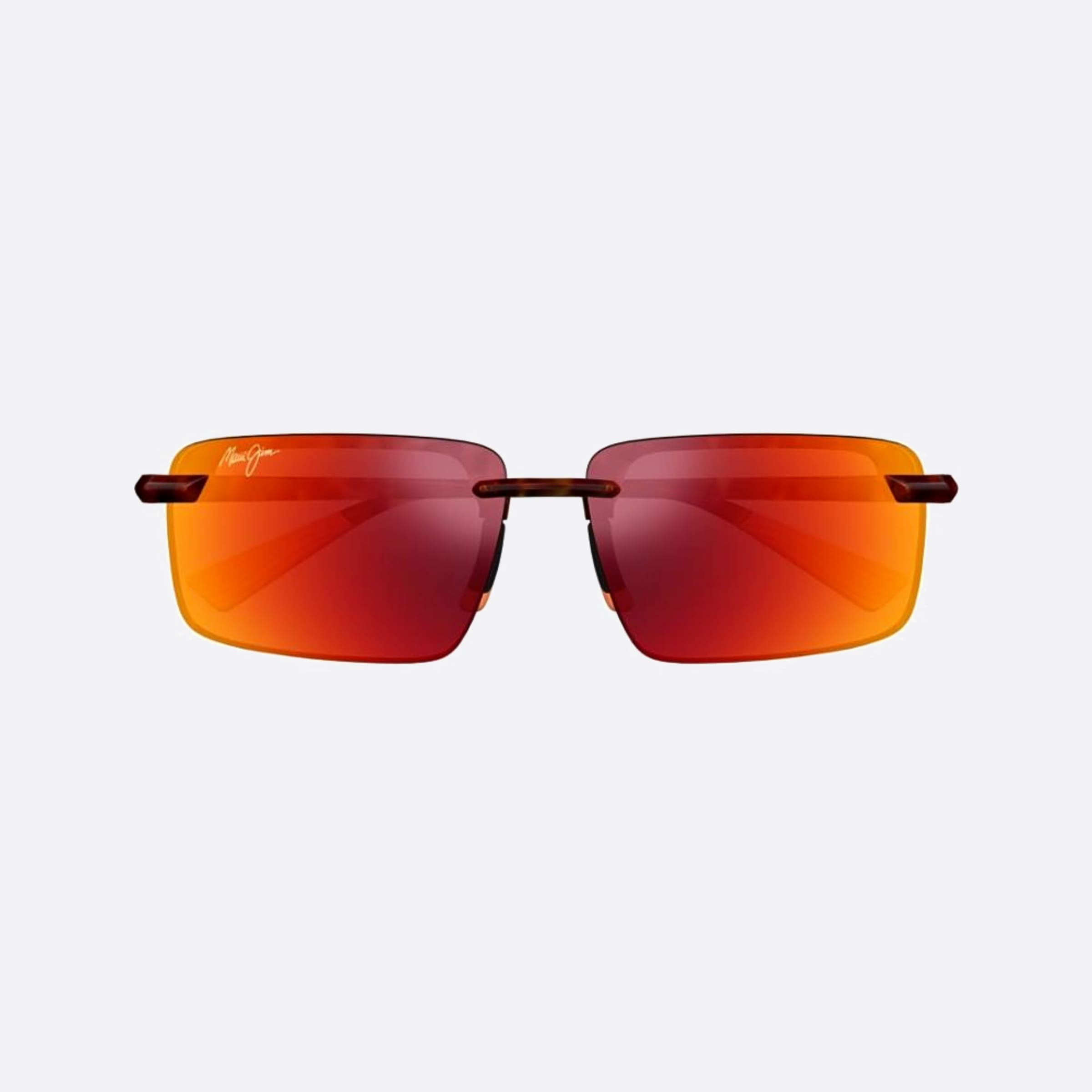 Maui 61mm Jim Laulima Rhvrd Havana Rectangle Polarized Unisex Sunglasses - Main View