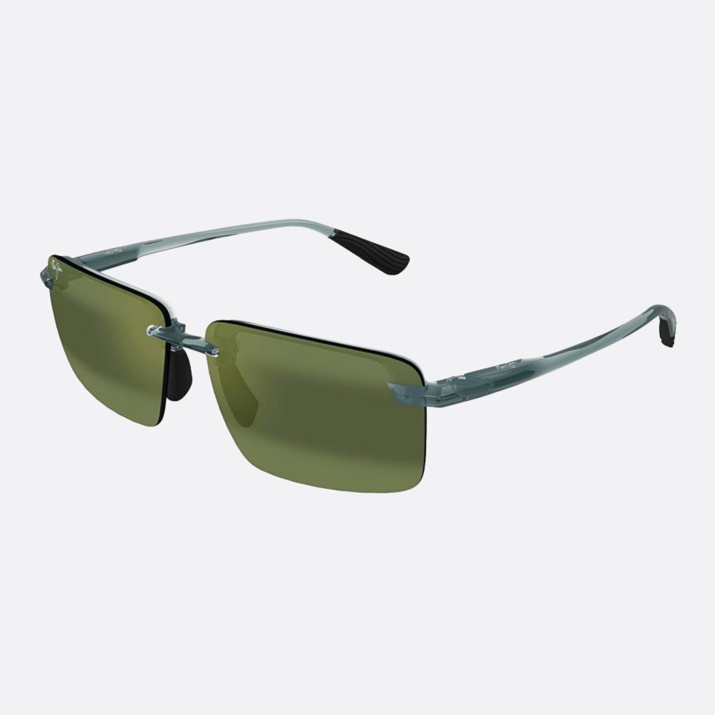 Maui 61mm Jim Laulima Gygn Grey Rectangle Polarized Unisex Sunglasses - Side View