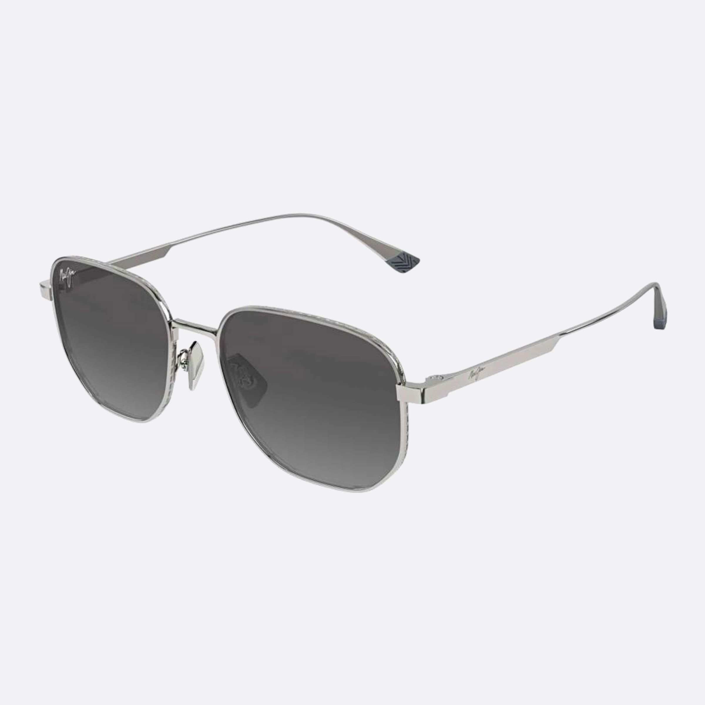 Maui 52mm Jim Lewalani Gs633 Ruthenium Squared Polarized Unisex Sunglasses - Side View