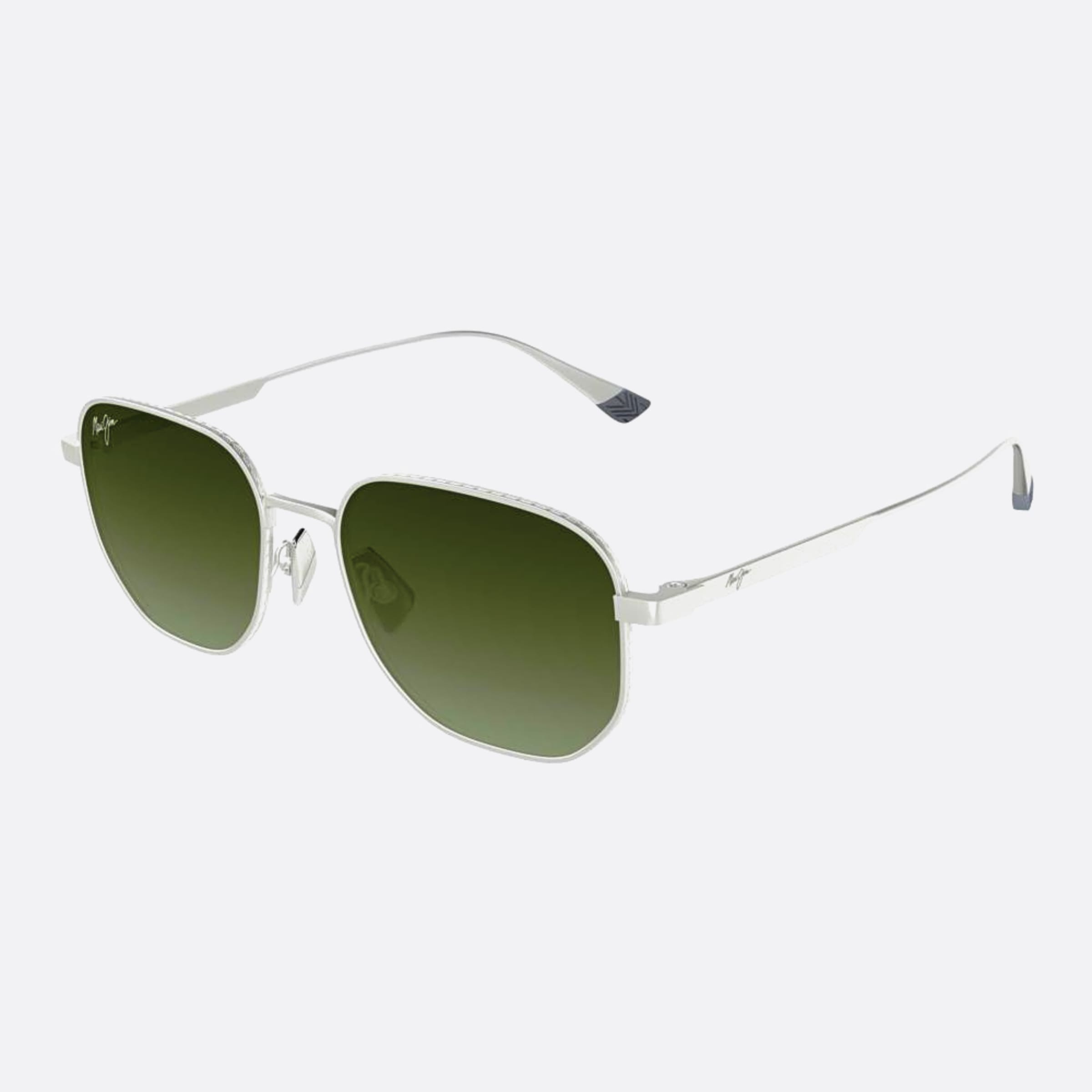 Maui 58mm Jim Lewalani Hts632 Silver Squared Polarized Unisex Sunglasses - Side View