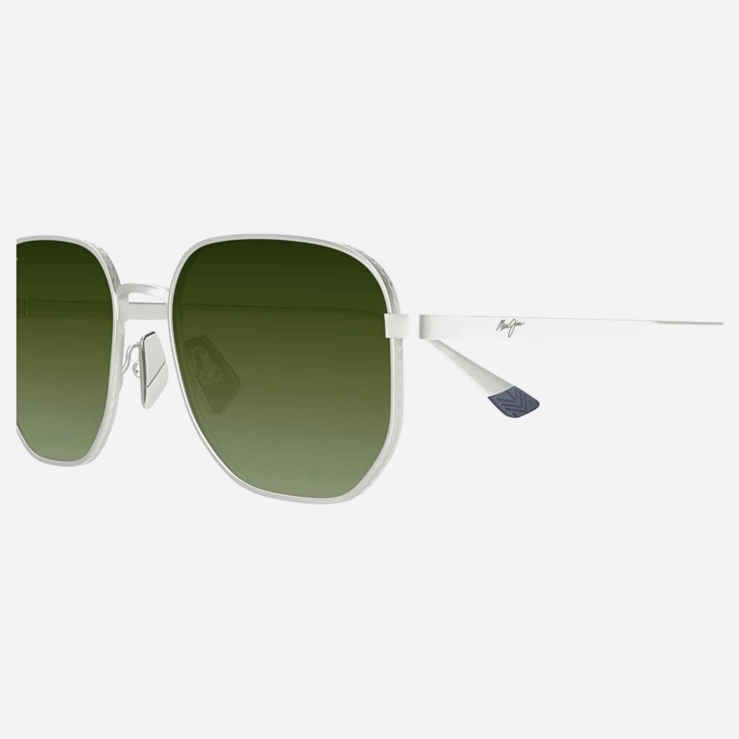 Maui 58mm Jim Lewalani Hts632 Silver Squared Polarized Unisex Sunglasses - Detail View