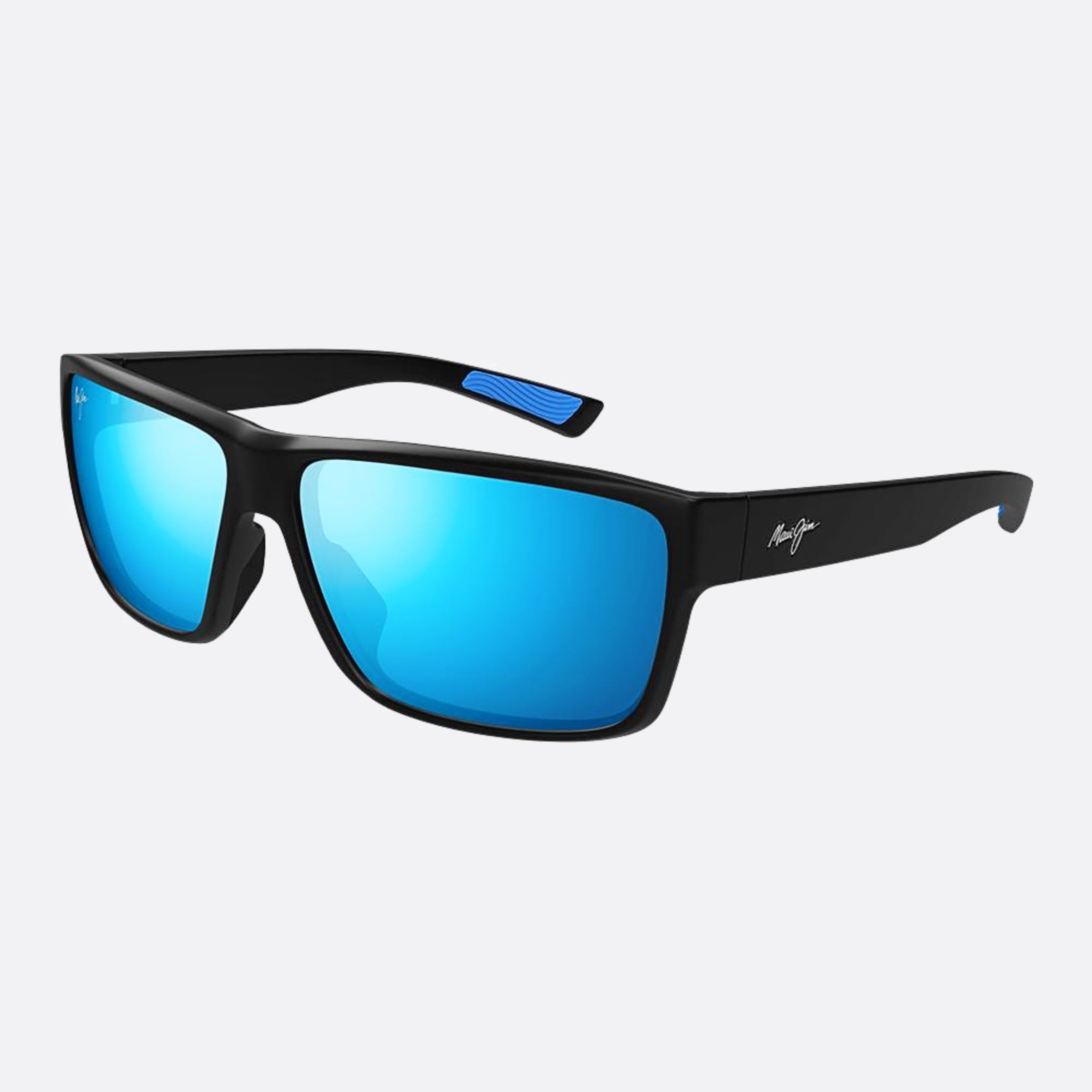 Maui 62mm Jim Mj0662sa Bkbl Black Squared Polarized Men Sunglasses - Side View