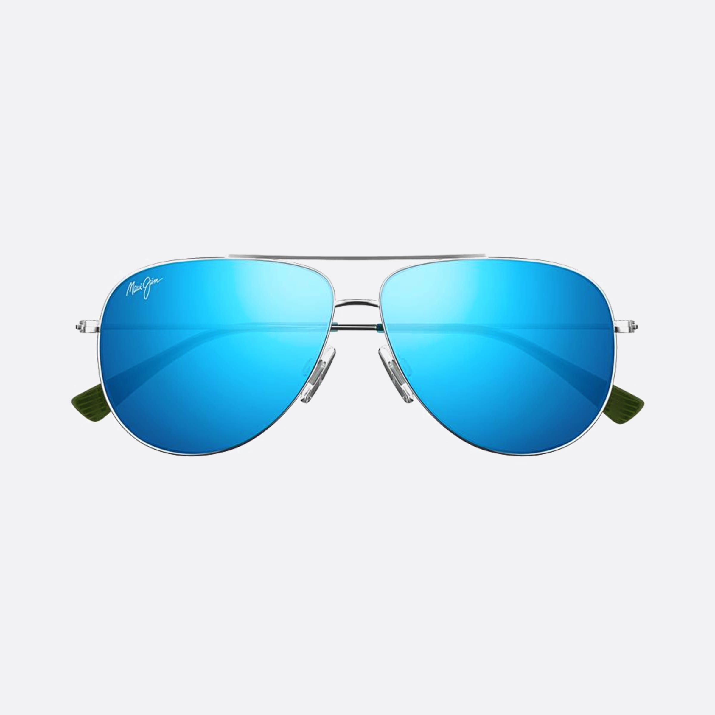 Maui 59mm Jim Sibl Silver Pilot Polarized Men Sunglasses - Main View