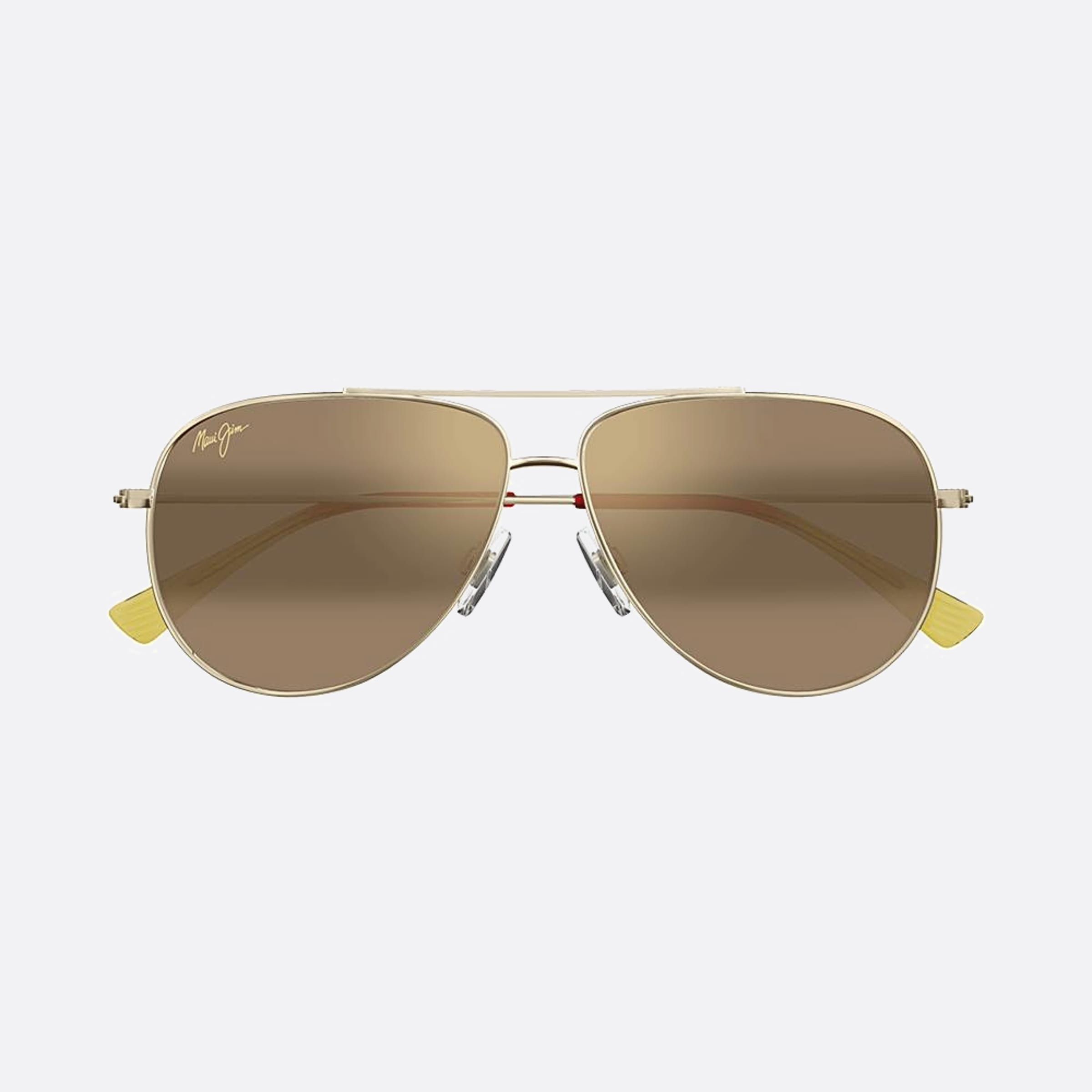 Maui 59mm Jim Pgdbz Gold Pilot Polarized Men Sunglasses - Main View