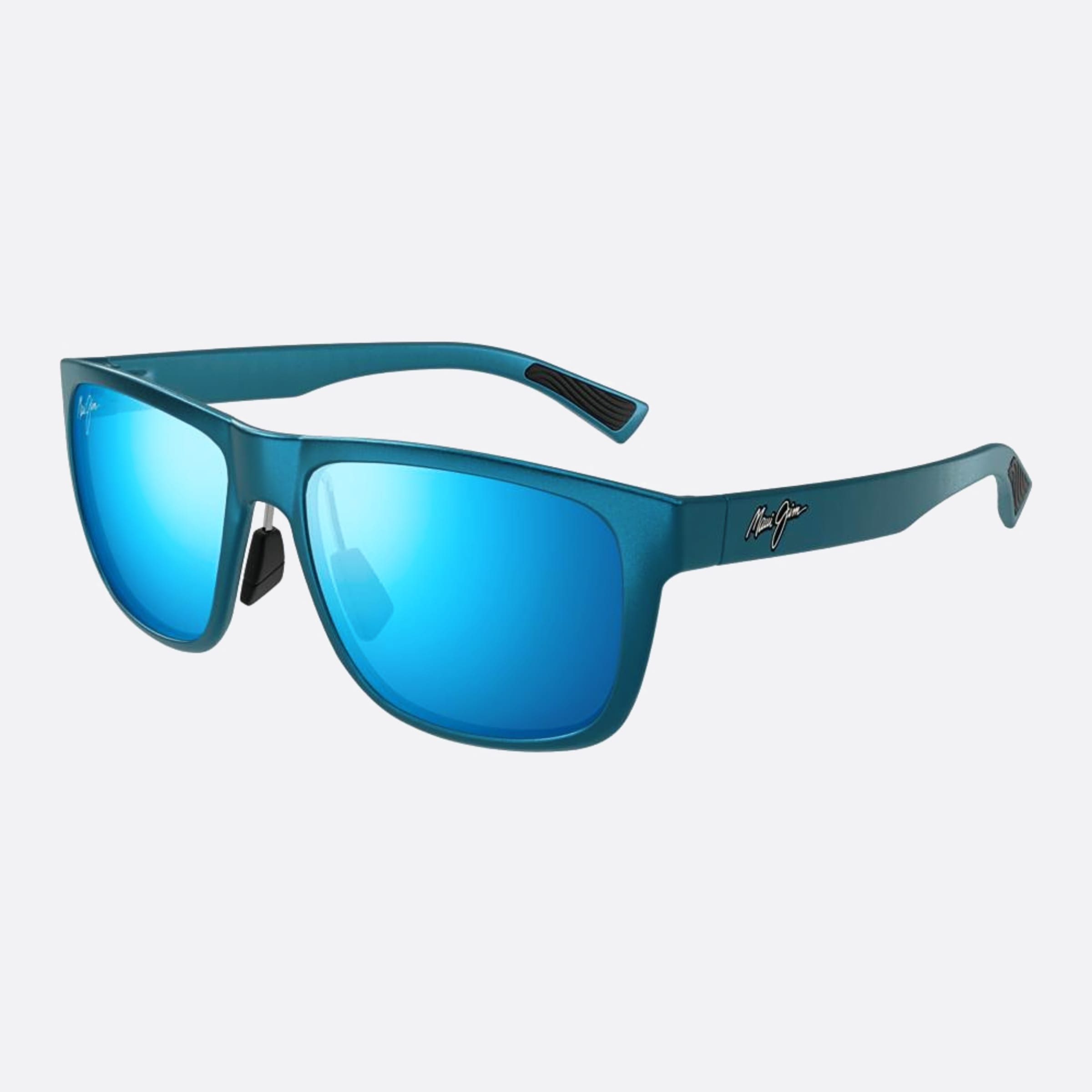 Maui 57mm Jim Blbl Blue Squared Polarized Men Sunglasses - Side View
