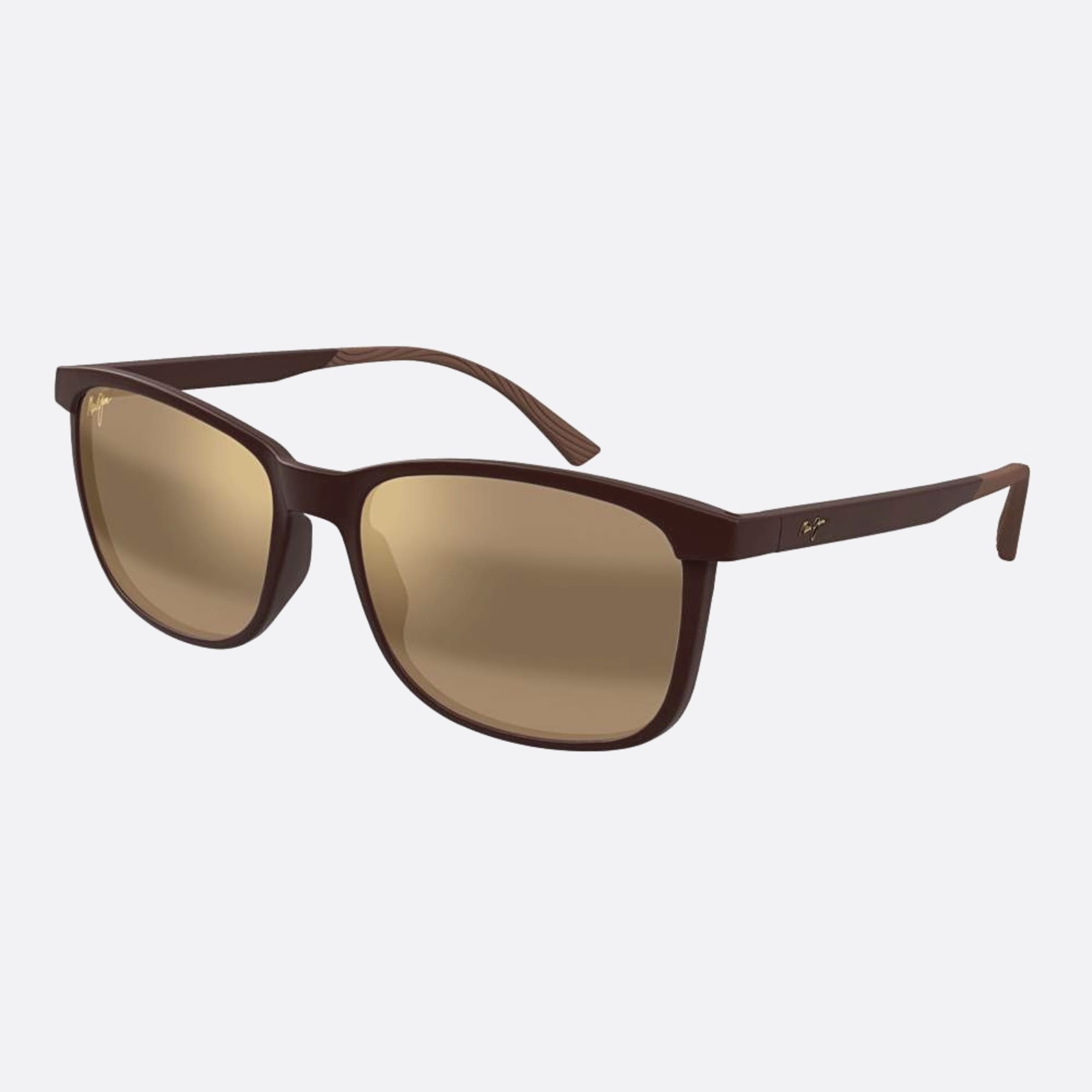 Maui 57mm Jim Brbr Brown Squared Polarized Men Sunglasses - Side View