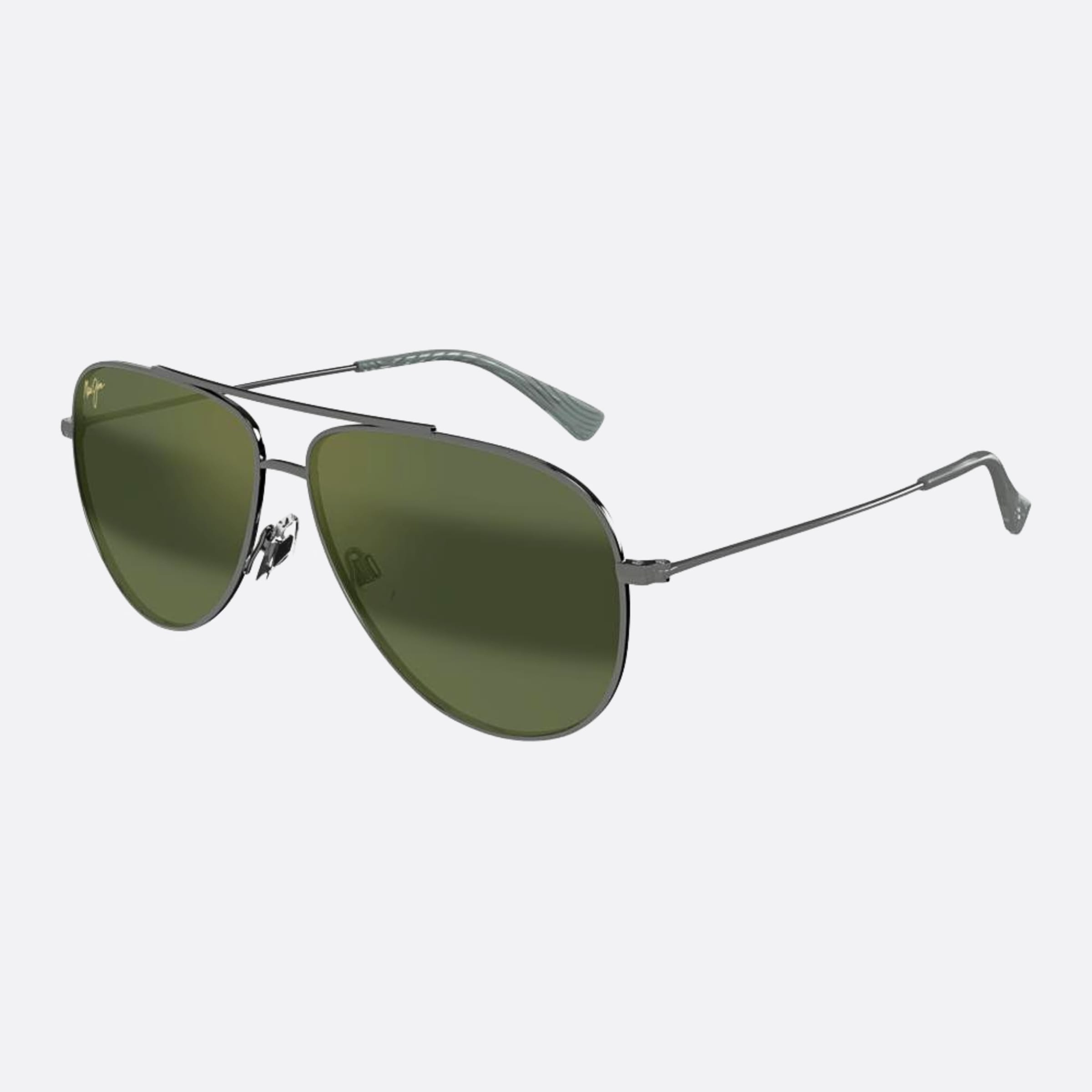 Maui 62mm Jim Gmgr Ruthenium Pilot Polarized Men Sunglasses - Side View