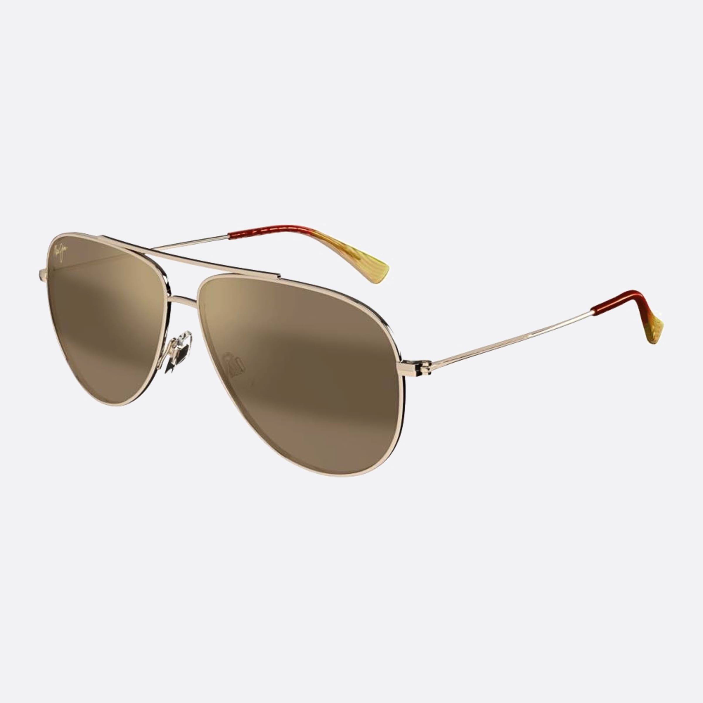 Maui 62mm Jim Gdbr Gold Pilot Polarized Men Sunglasses - Side View