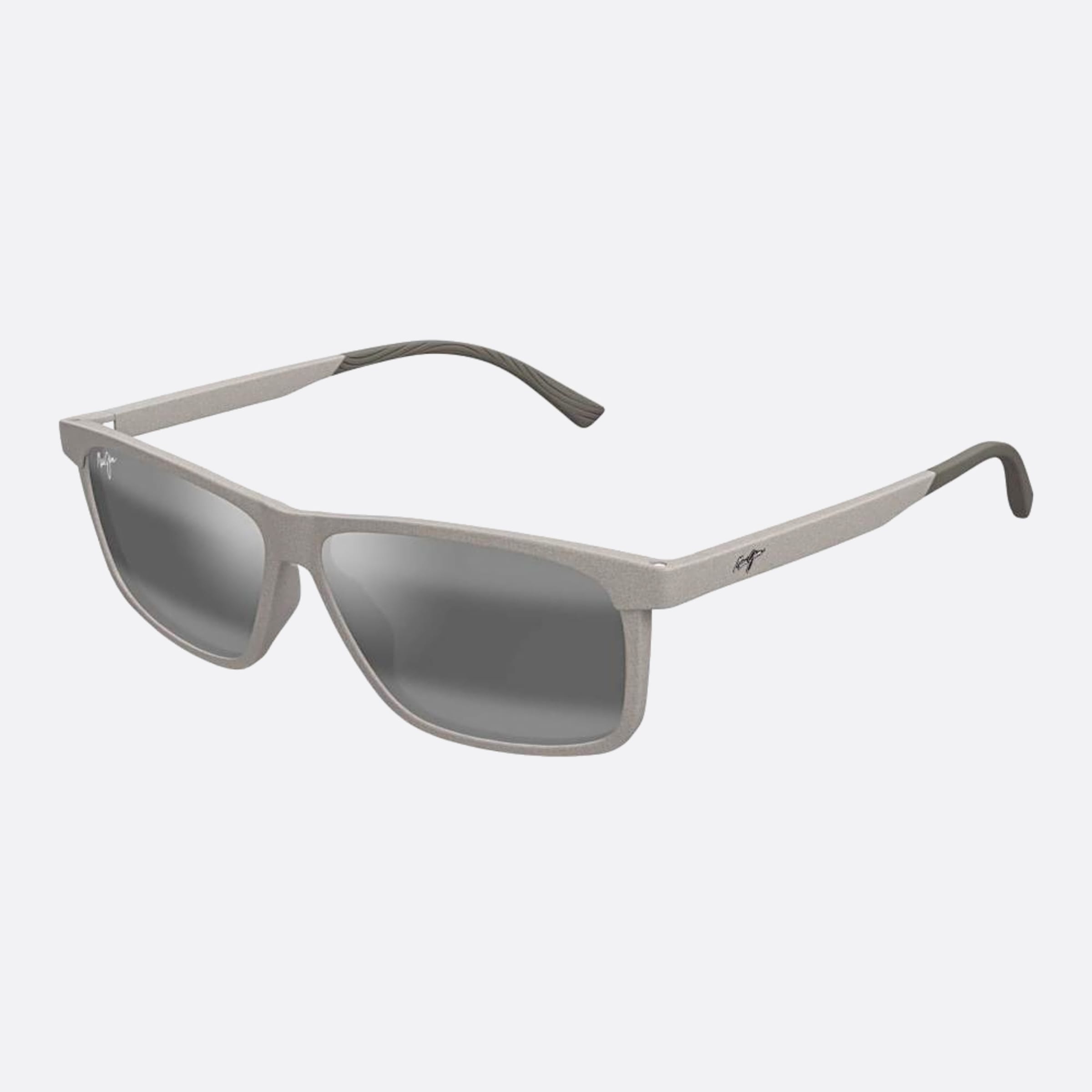 Maui 59mm Jim Pulama 14a Grey Rectangle Polarized Men Sunglasses - Side View