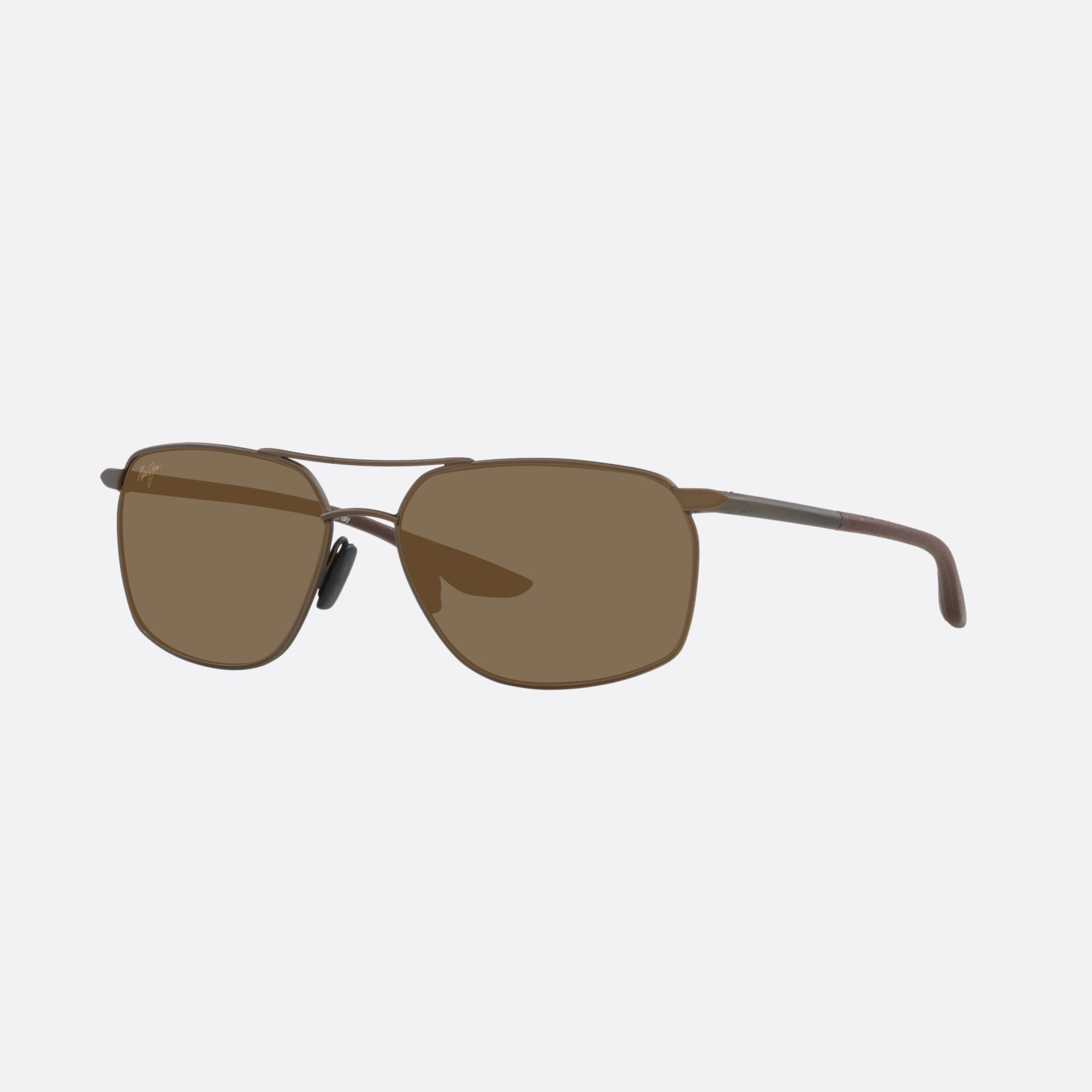 Maui 58mm Jim Puu Kukui Brown Rectangular Polarized Men Sunglasses - Main View