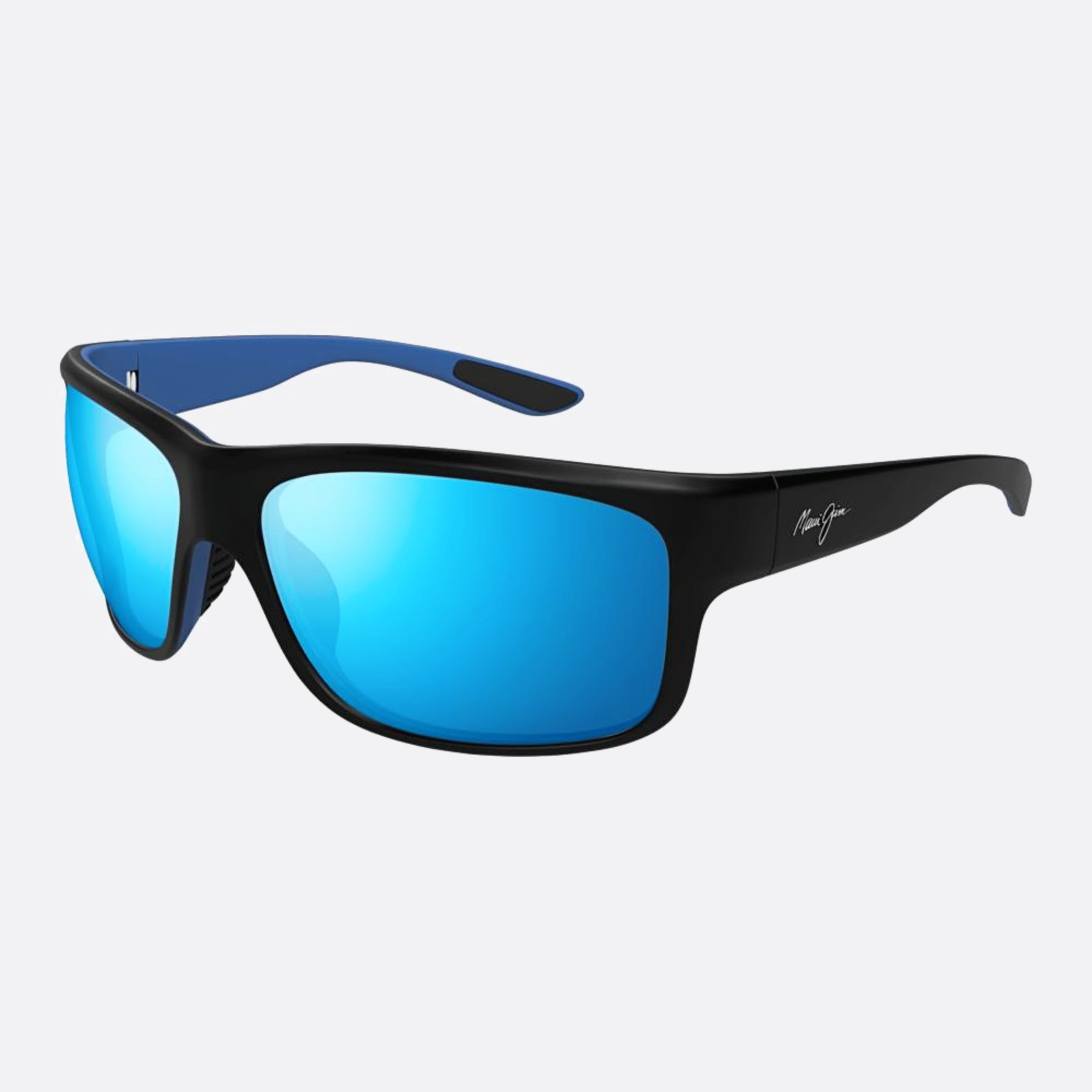 Maui 63mm Jim Southern Cross Bkbl Black Rectangle Polarized Men Sunglasses - Side View