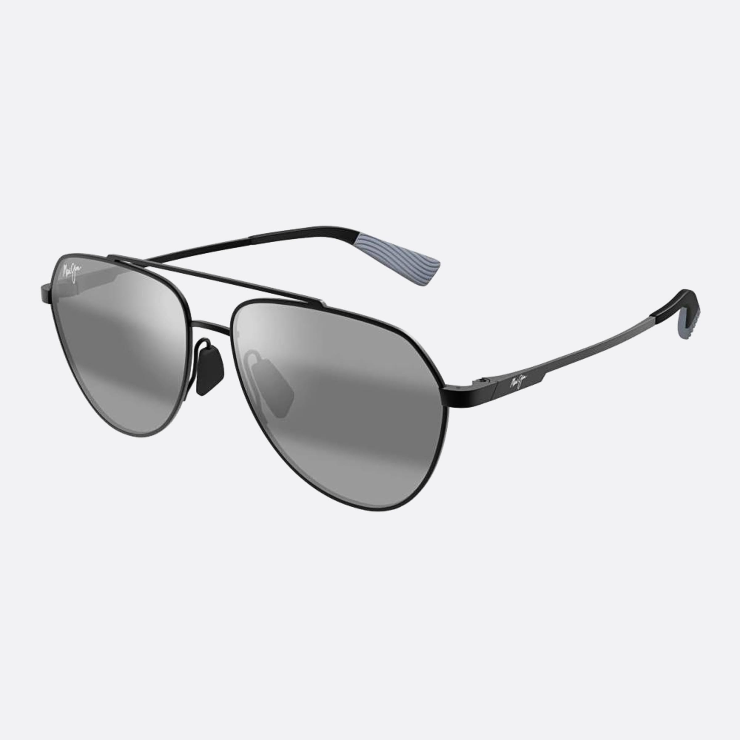 Maui 59mm Jim Waiwai Black Pilot Polarized Men Sunglasses - Side View