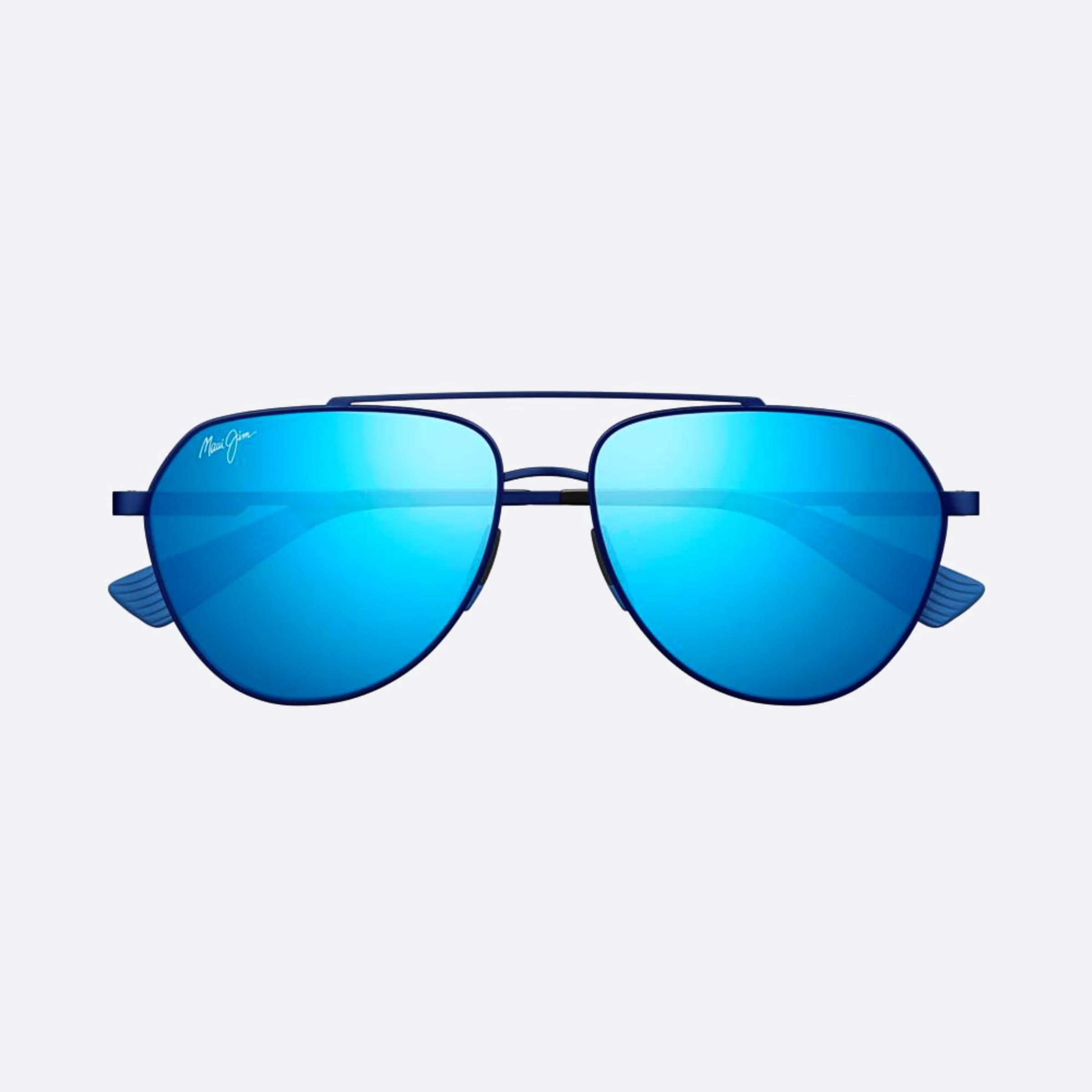Maui 59mm Jim Waiwai B634 Blue Pilot Polarized Men Sunglasses - Main View