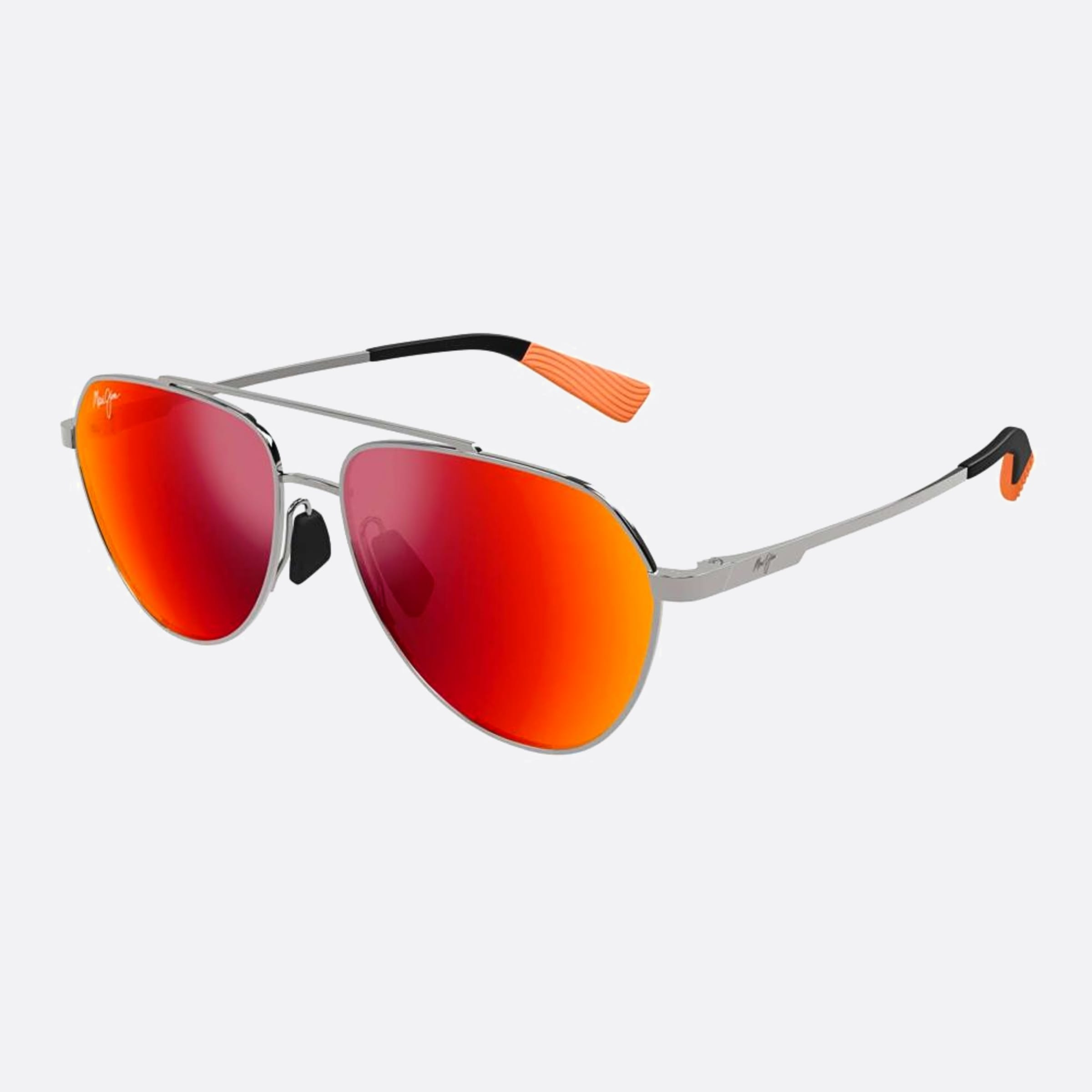 Maui 59mm Jim Waiwai Rm634 Ruthenium Pilot Polarized Men Sunglasses - Side View