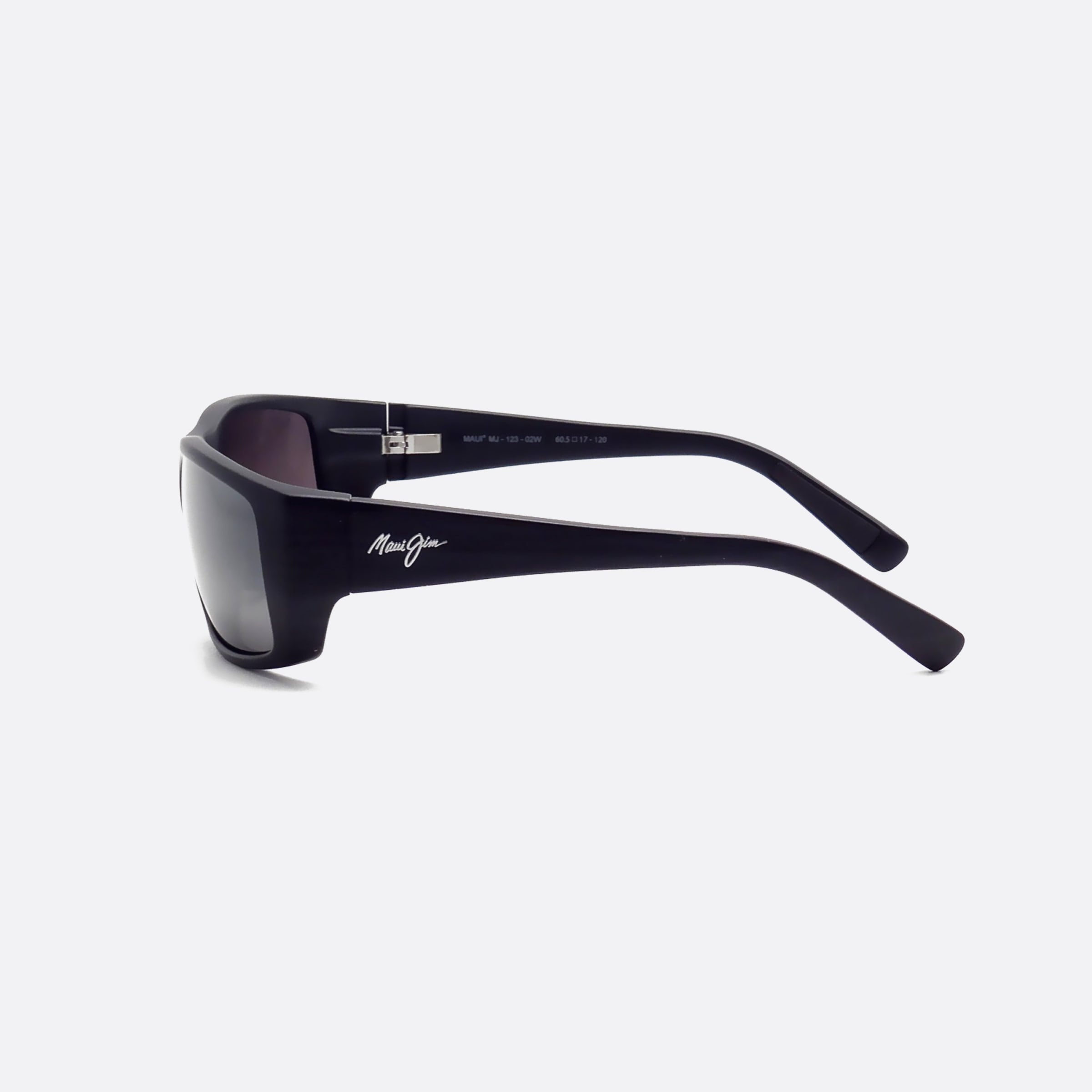 Maui 60mm Jim Wassup 02w Black Rectangle Polarized Unisex Sunglasses - Detail View