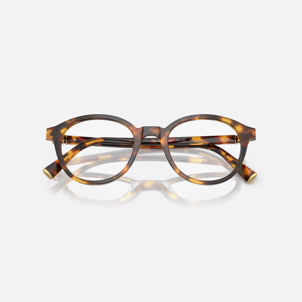 Miu Miu 0MU 02WV 14L1O1 eyeglasses, havana pantos frame for women, plain acetate bridge, brand lettering on temple, folded