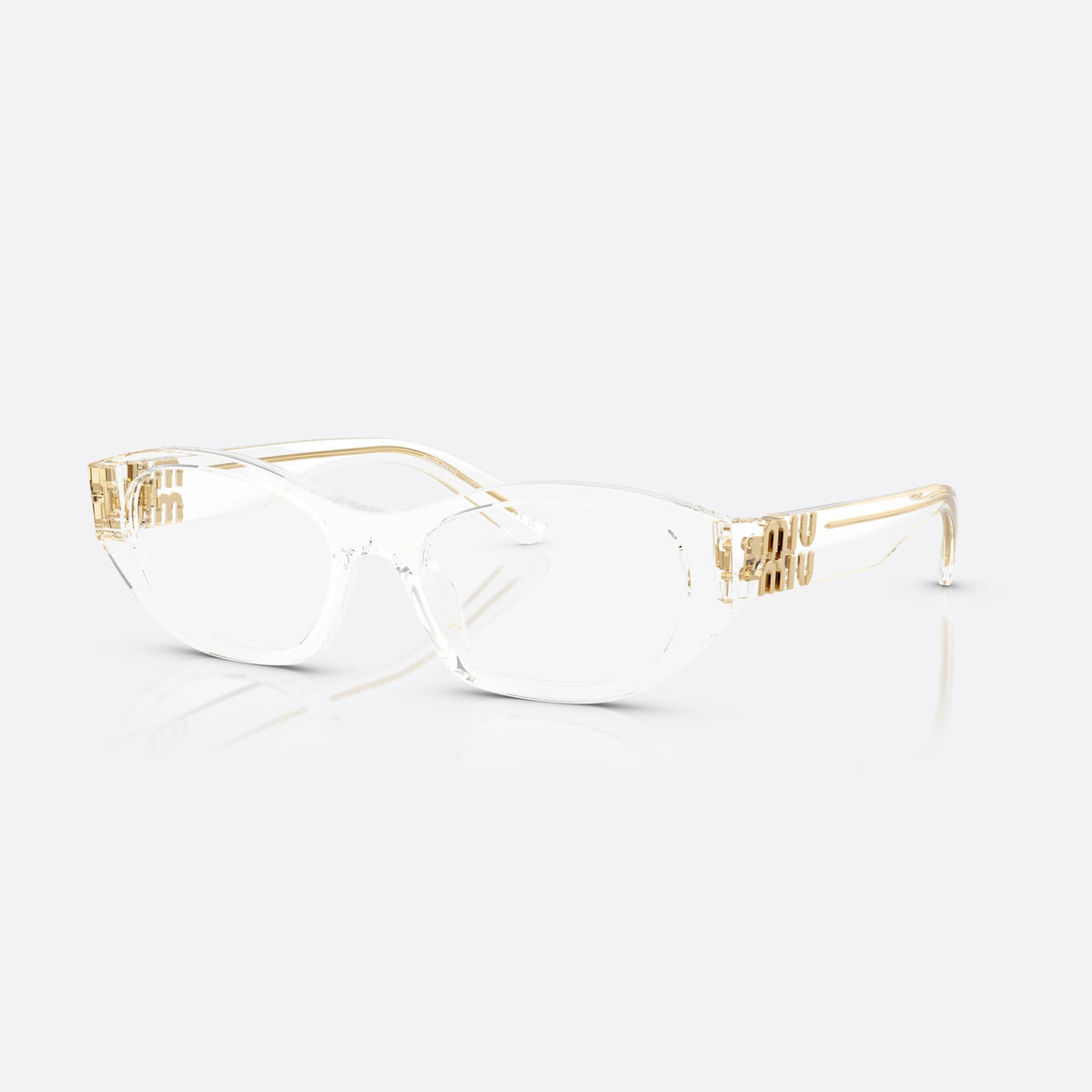 Rame ochelari de vedere Miu Miu 0MU 03WV 15Z1O1, cat eye transparent, pentru femei, punte simplă cu arc neted, literele brandului pe brațe