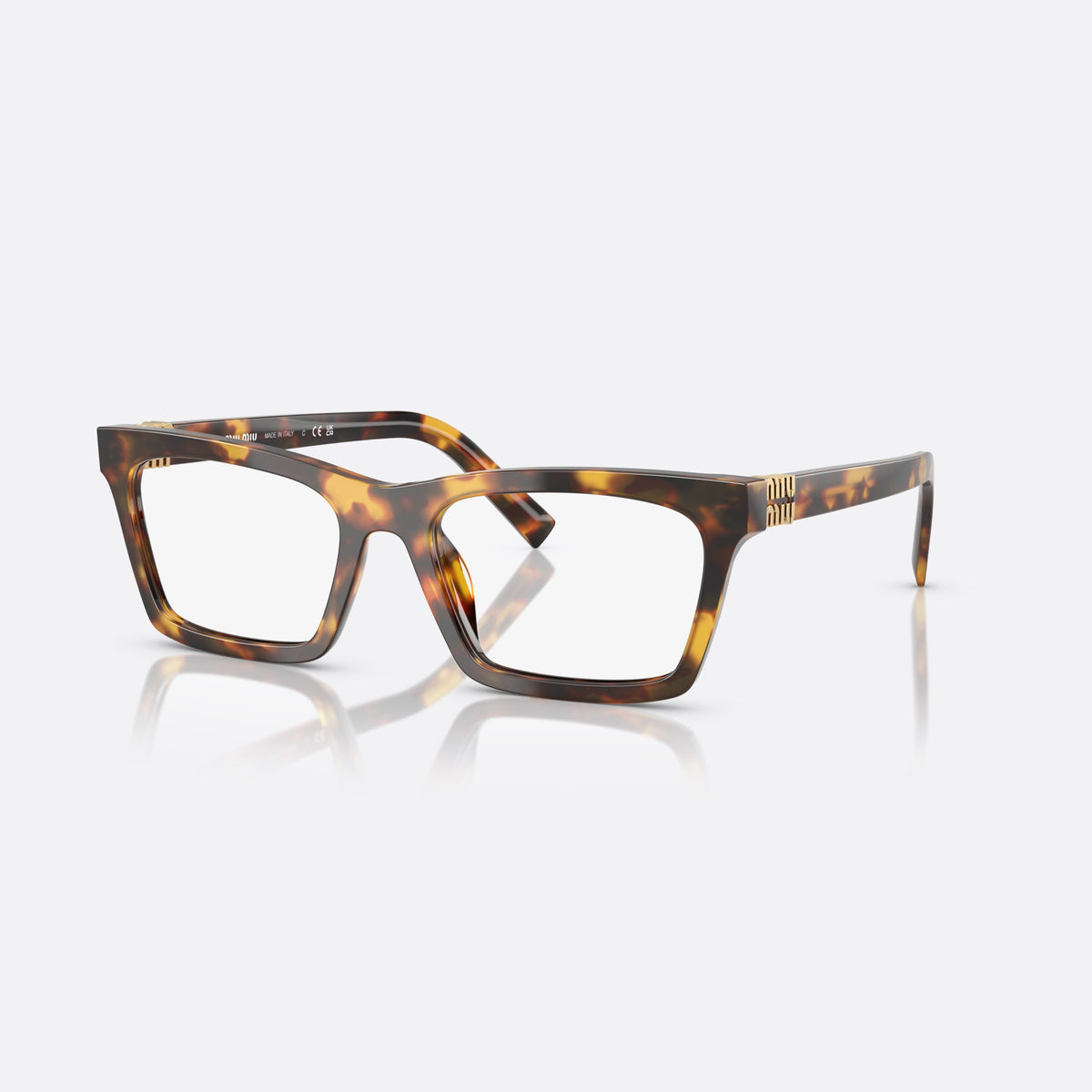Rame ochelari de vedere Miu Miu MU 04WV 14L1O1, patrati havana, pentru femei, punte simplă, literele brandului pe braț