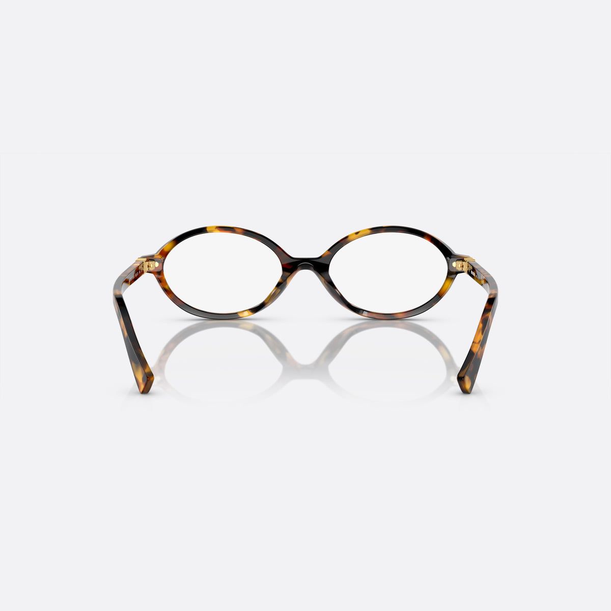 Rame ochelari de vedere Miu Miu MU 01XV VAU-1O1 B, ovali havana, pentru femei, punte simplă integrată, literele brandului pe braț