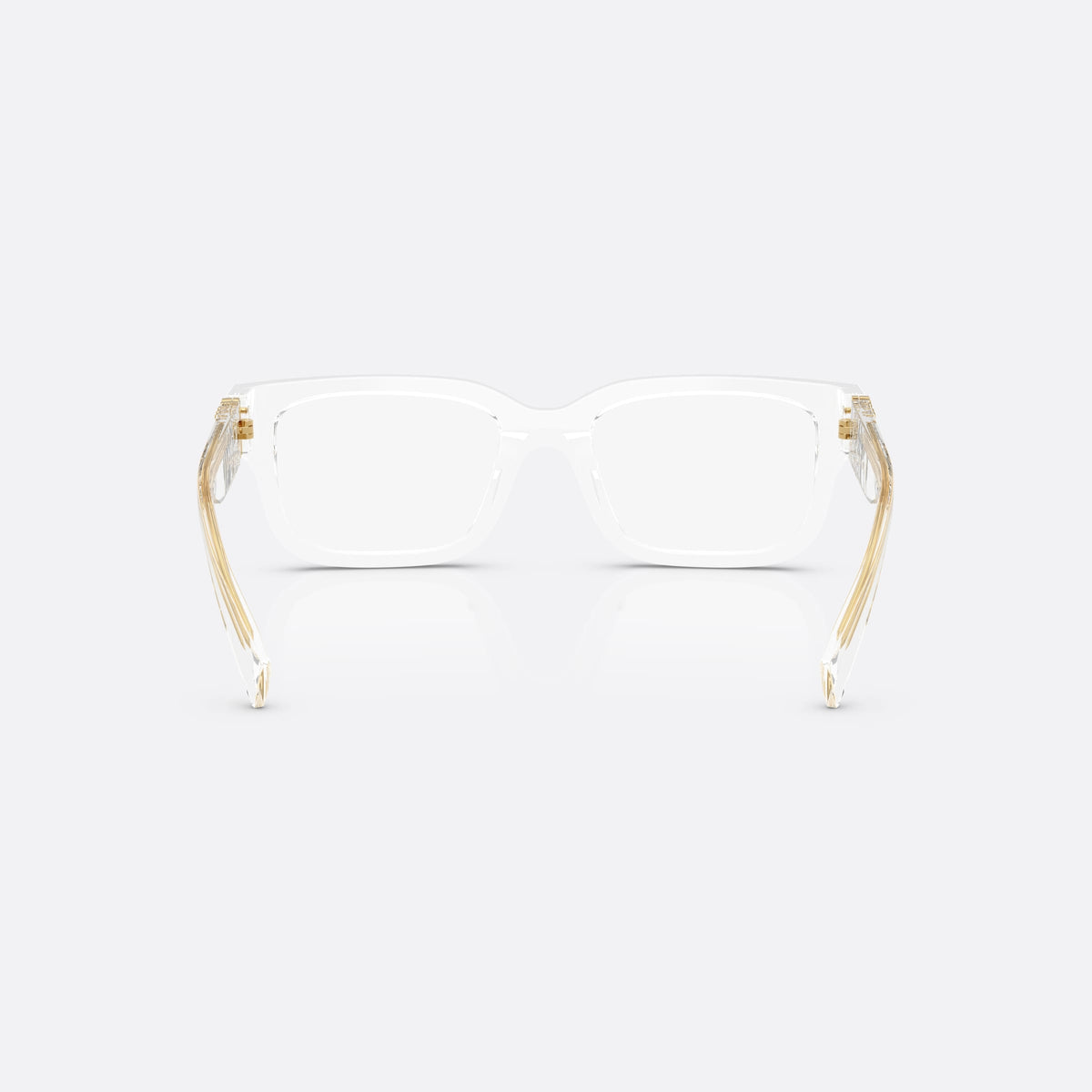 Rame ochelari de vedere Miu Miu MU 02YV 15Z1O1, rectangulari transparent, pentru femei, punte simplă, integrată în față, ramă completă, groasă, vedere din spate