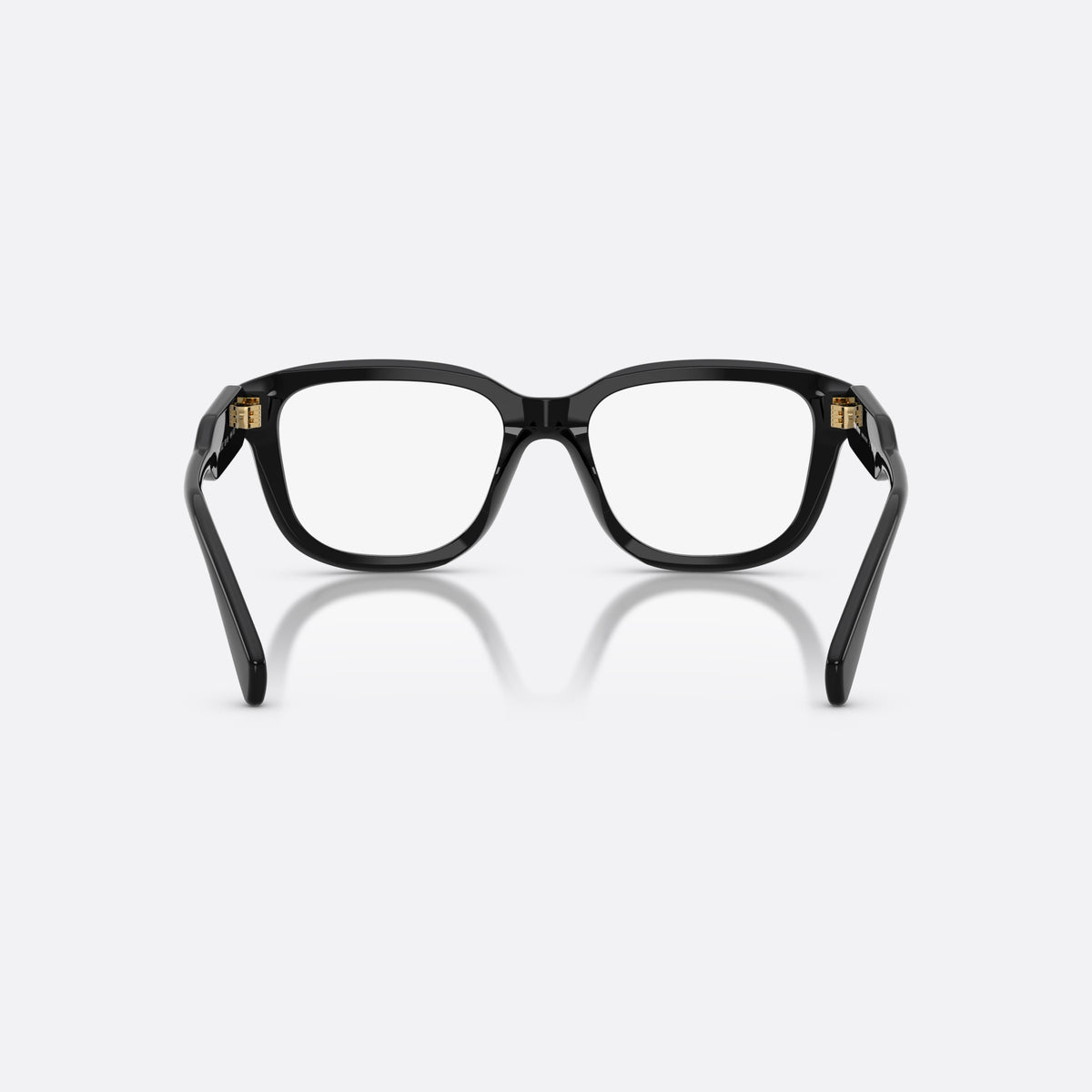 Rame ochelari de vedere Miu Miu MU 02ZV 16K1O1, rectangulari negru, pentru femei, punte simplă, integrată în ramă, ramă completă groasă, vedere din spate