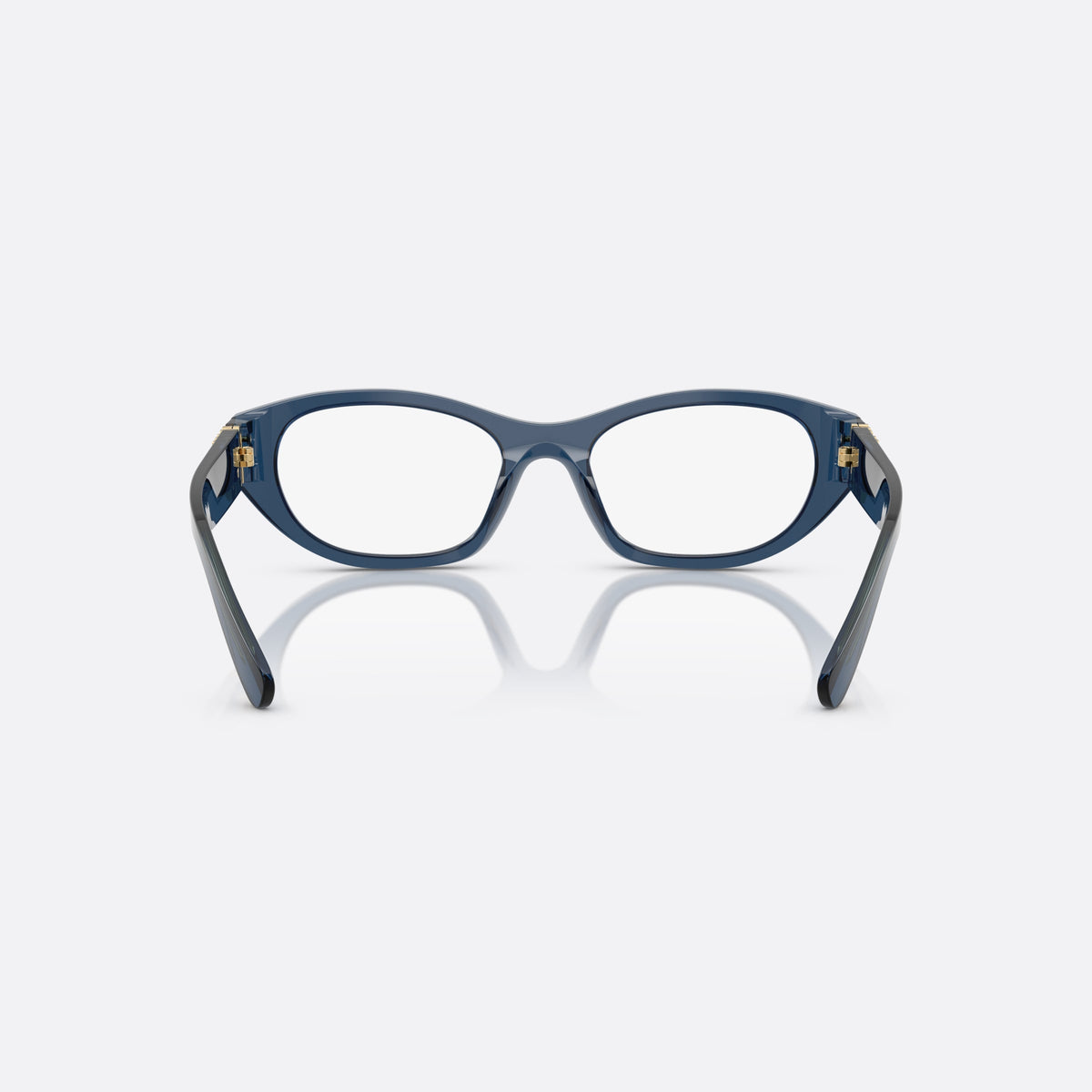 Rame ochelari de vedere Miu Miu MU 03WV 08Q1O1, neregulat albastru, pentru femei, punte simplă, literele brandului pe braț, ramă completă, vedere din spate