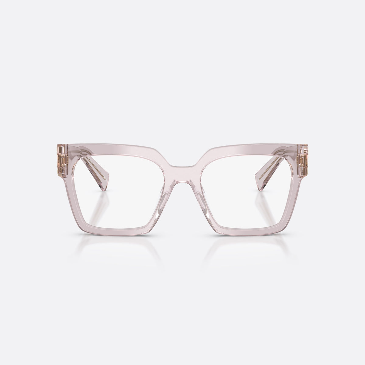 Rame ochelari de vedere Miu Miu MU 04UV 12W1O1, patrati violet, pentru femei, punte integrată simplă, literele brandului pe brațe, vedere din față