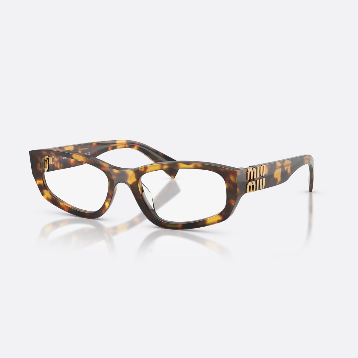 Rame ochelari de vedere Miu Miu MU 04YV 14L1O1, neregulat havana, pentru femei, punte simplă, integrată în față, ramă completă