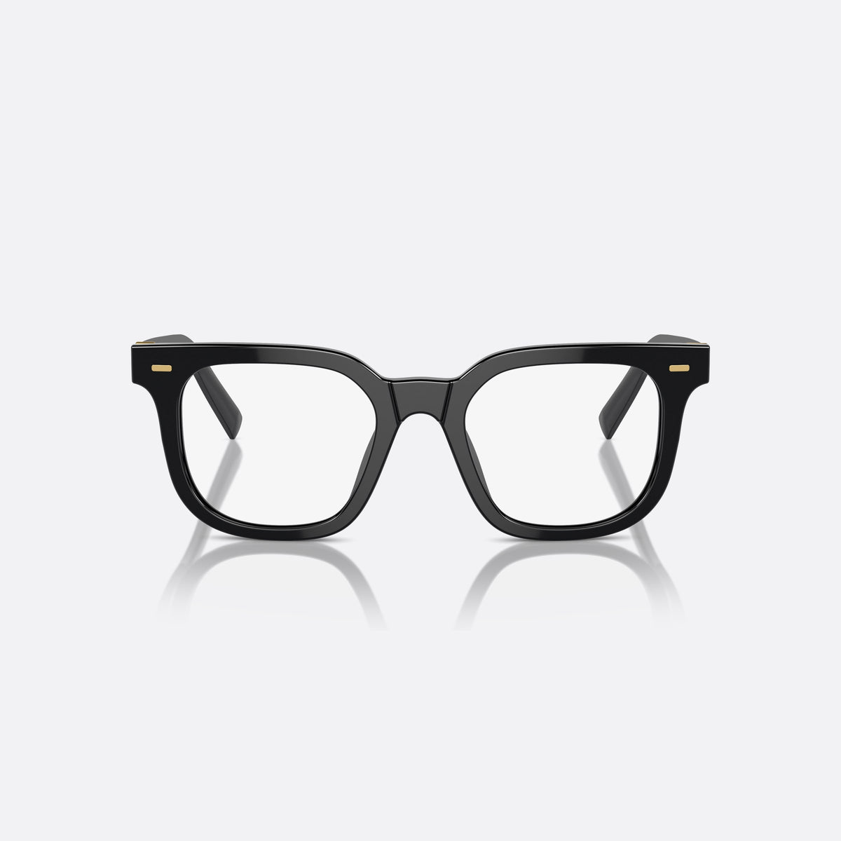 Miu Miu MU 06XV 16K-1O1 eyeglasses, black squared frame for women, plain bridge, integrated into frame, full-rim frame, front view