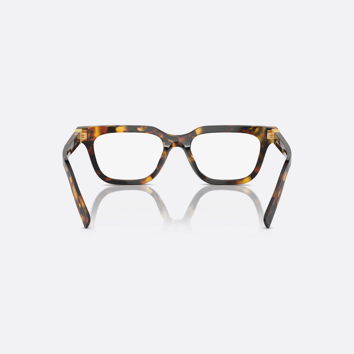 Rame ochelari de vedere Miu Miu MU 07XV VAU-1O1, rectangulari havana, pentru femei, punte dublă simplă, literele brandului pe brațe