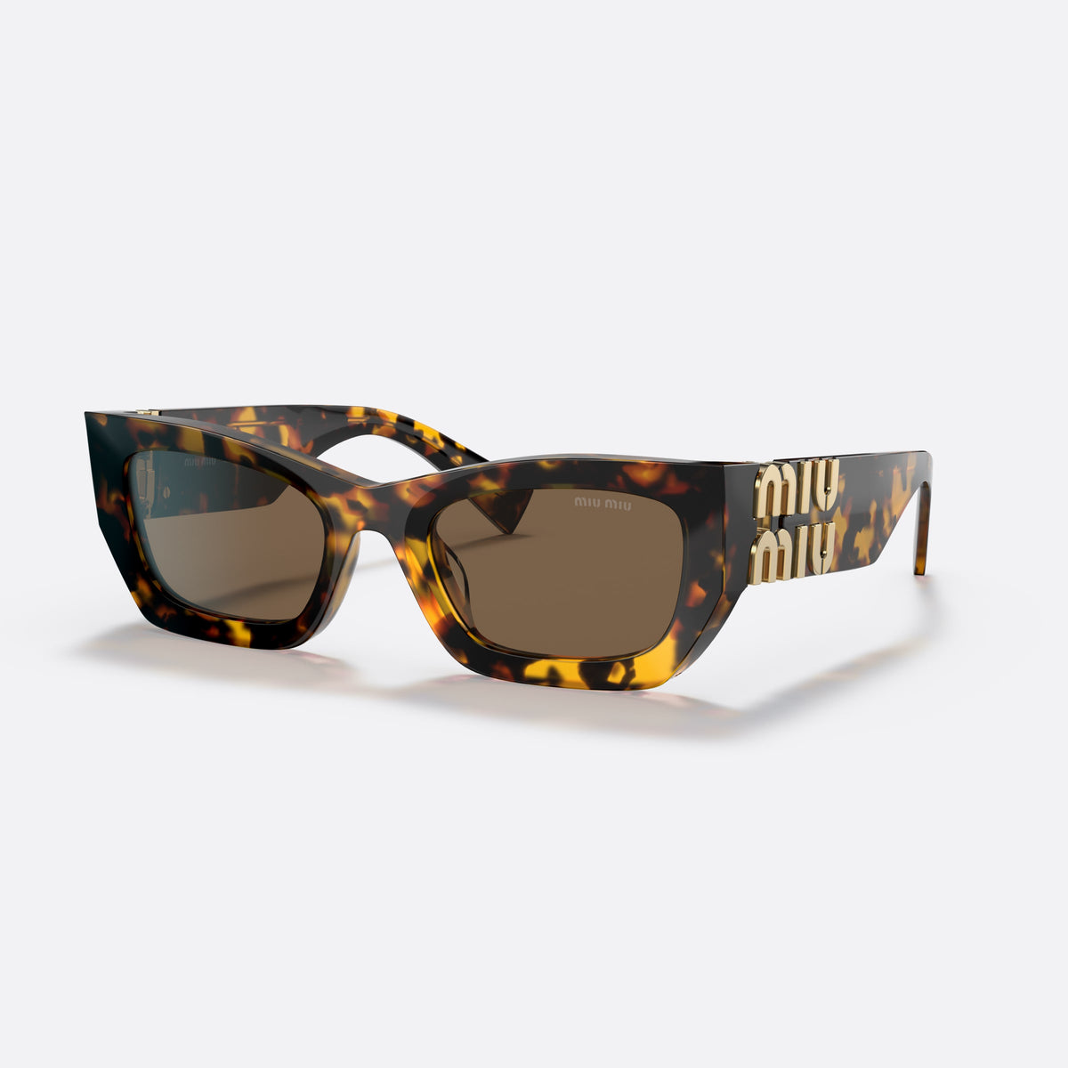 Ochelari de soare Miu Miu MU 09WS VAU-06B, rectangulari țestoasă, pentru femei, punte simplă între lentile, literele brandului pe brațe
