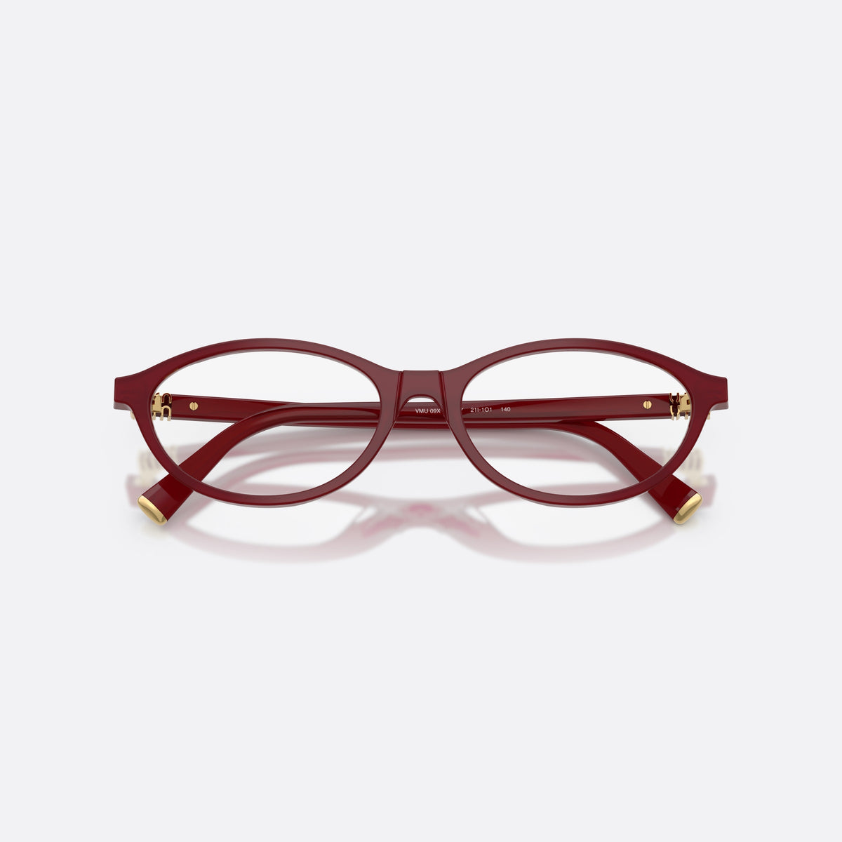 Rame ochelari de vedere Miu Miu MU 09XV 21I1O1, ovali violet, pentru femei, punte simplă, integrată în ramă, brațe subțiri, înguste, cu brațele pliate