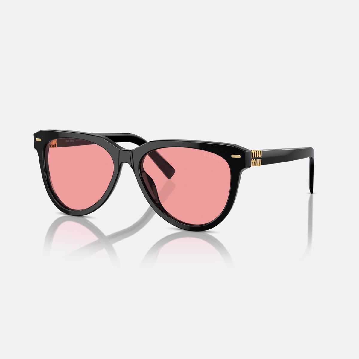Ochelari de soare Miu Miu MU 12ZS 16K-1D0, geometrica negru, pentru femei, punte simplă, integrată în ramă, ramă completă