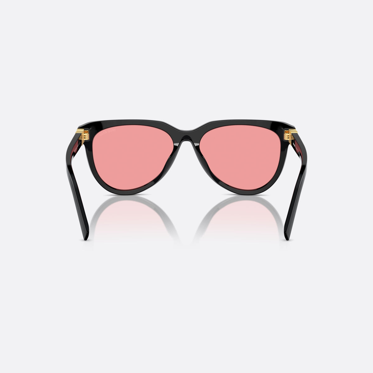 Ochelari de soare Miu Miu MU 12ZS 16K-1D0, geometrica negru, pentru femei, punte simplă, integrată în ramă, ramă completă, vedere din spate